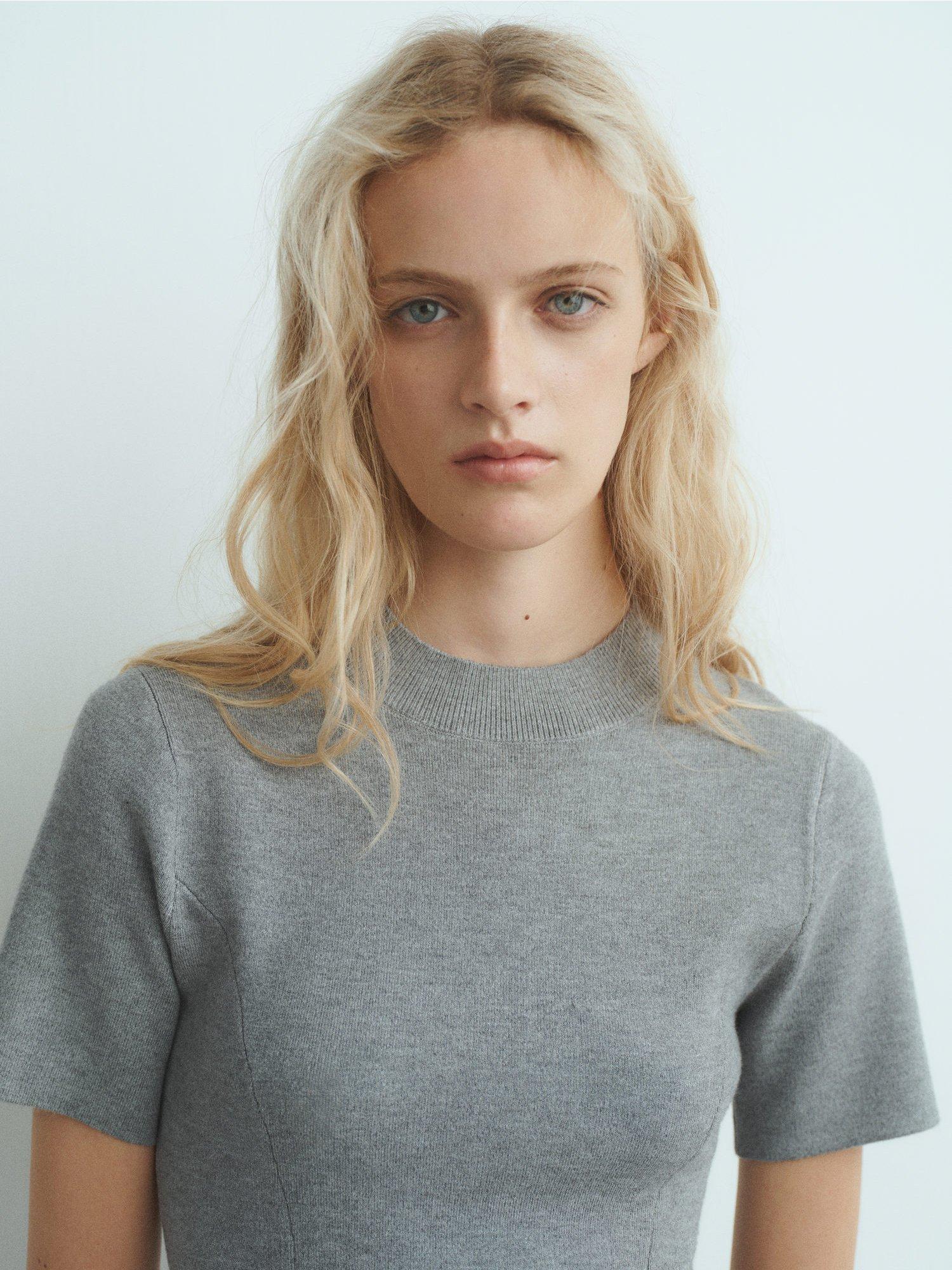 Product image 6 of 8, which shows Mango Domino Jumper Mini Dress, Medium Grey, 10