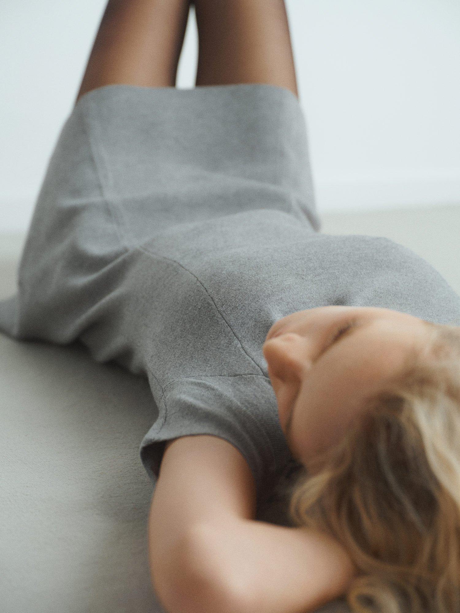 Product image 7 of 8, which shows Mango Domino Jumper Mini Dress, Medium Grey, 10