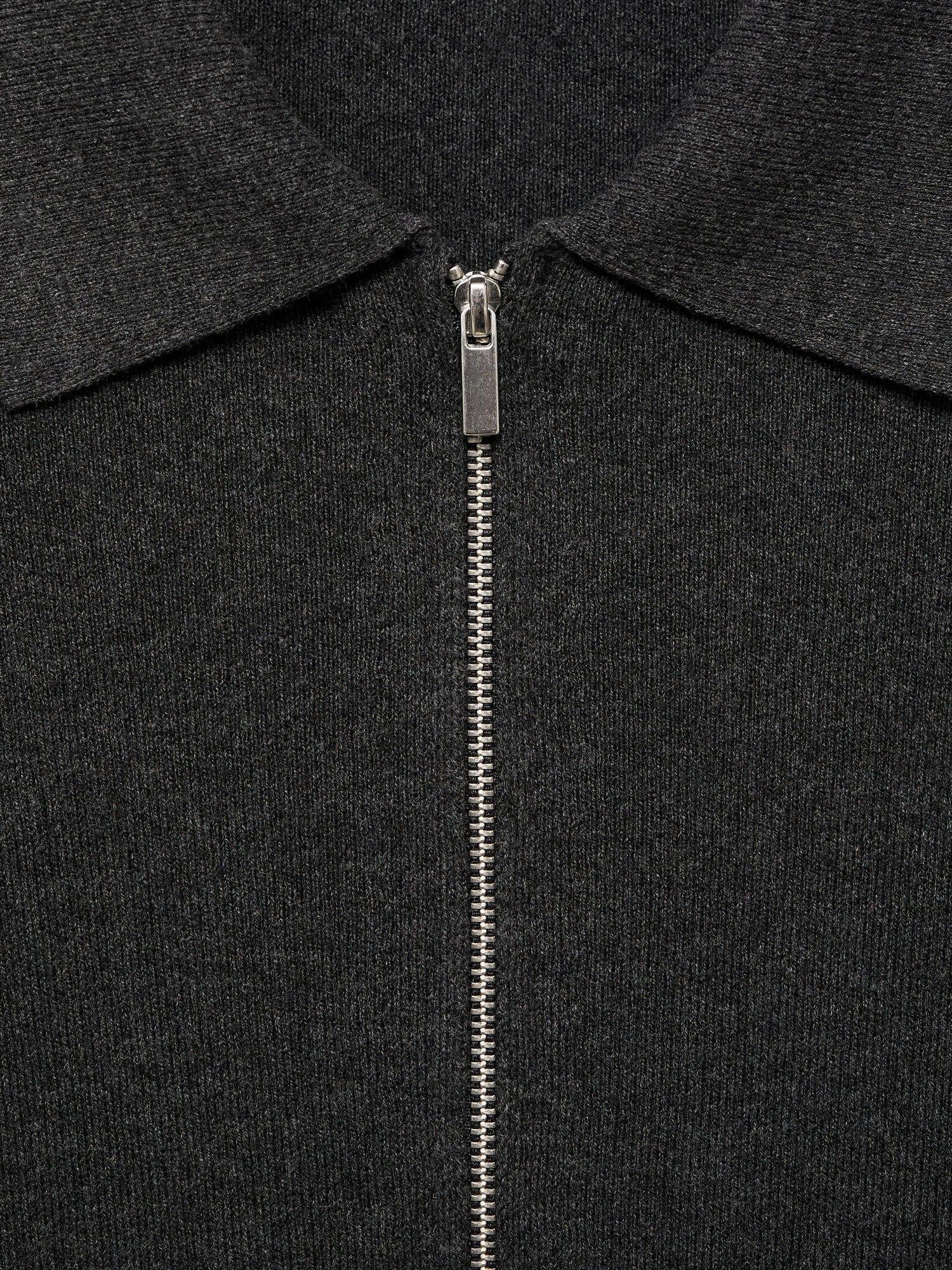 Product image 7 of 7, which shows Mango Latitis Cotton Blend Short Sleeve Collar Mini Dress, Dark Grey, 10