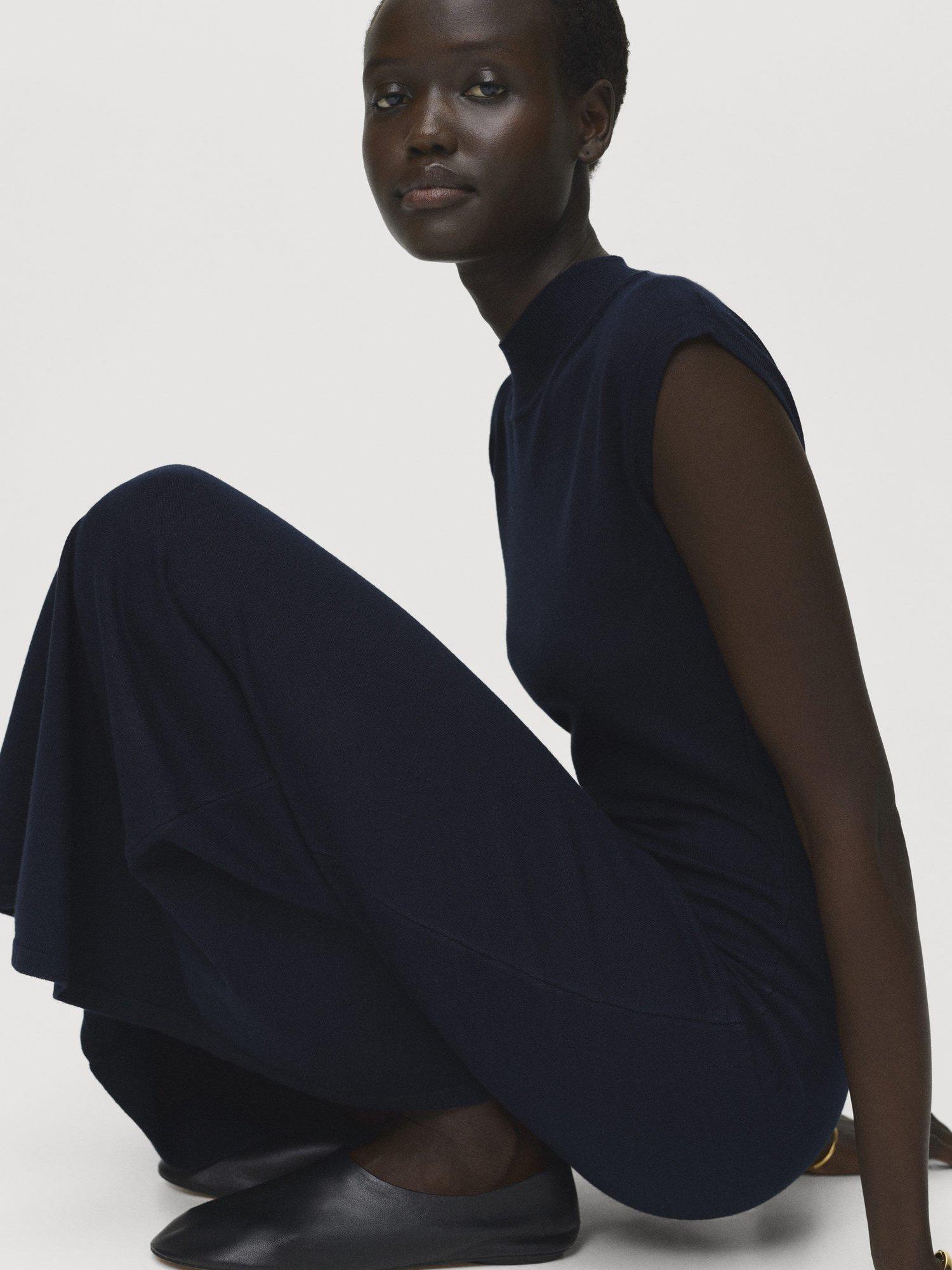 Product image 7 of 9, which shows Mango Pomodore Jumper Maxi Dress, Navy, 8