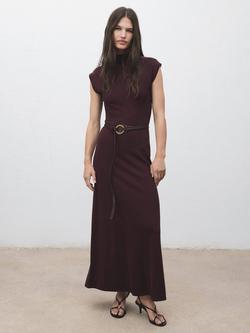 Mango Pomodore Jumper Maxi Dress, Dark Red