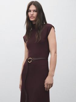 Mango Pomodore Jumper Maxi Dress - view 2, Dark Red