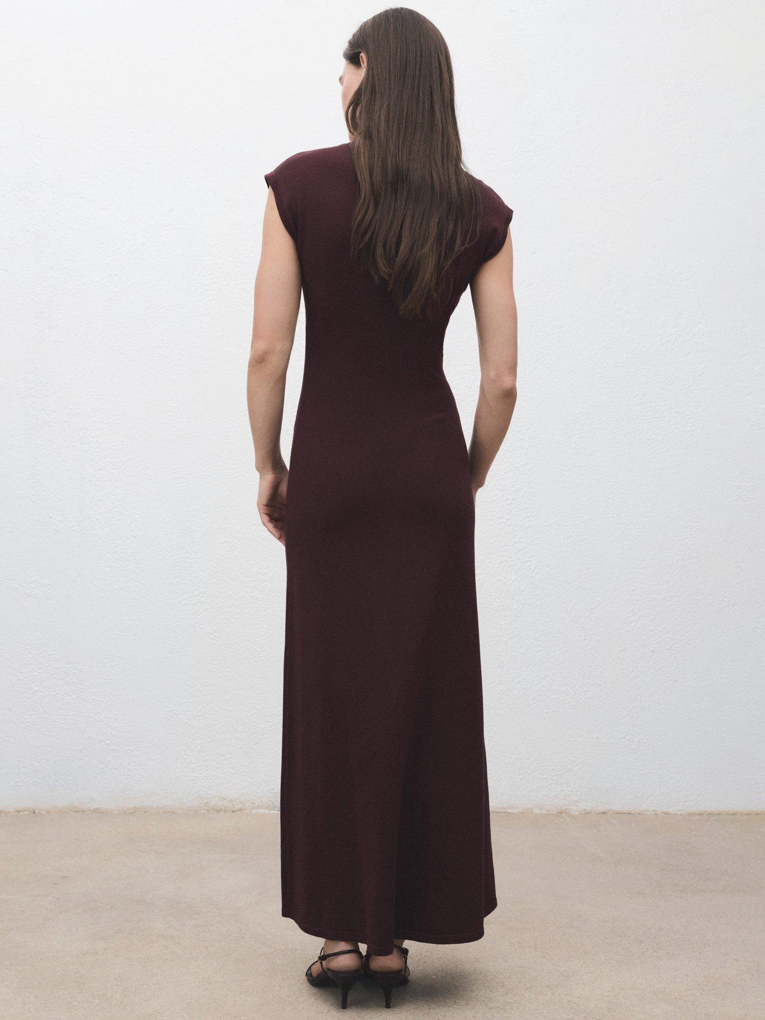 Product image 4 of 8, which shows Mango Pomodore Jumper Maxi Dress, Dark Red, 4