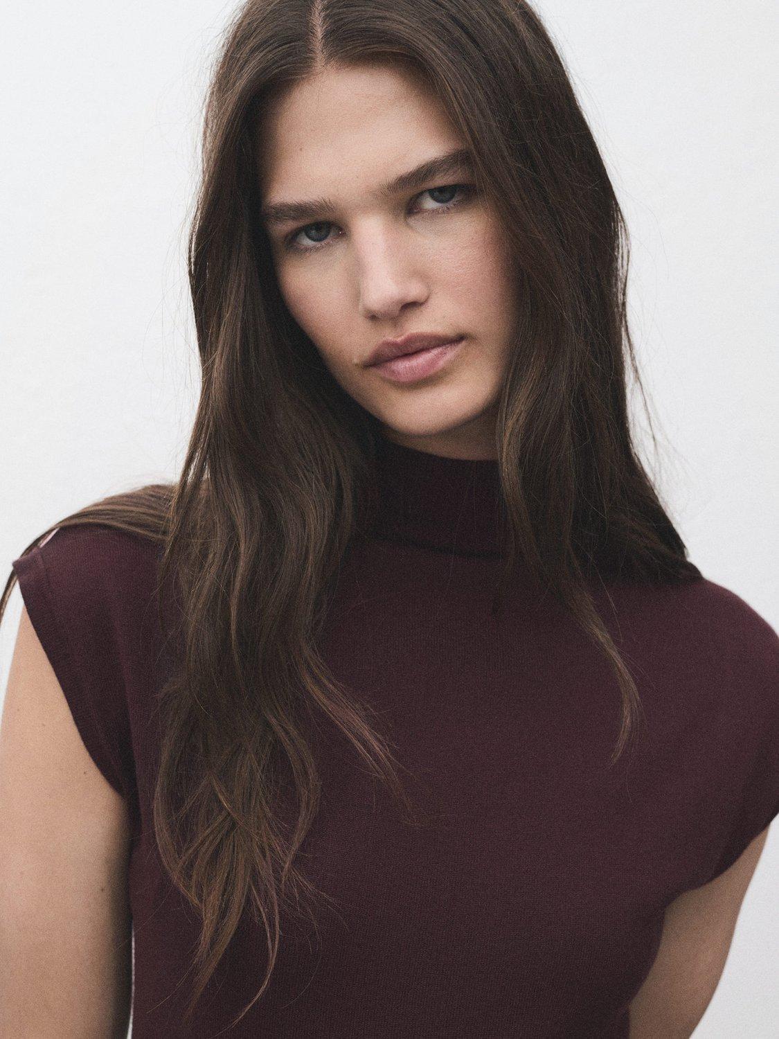 Product image 6 of 8, which shows Mango Pomodore Jumper Maxi Dress, Dark Red, 4