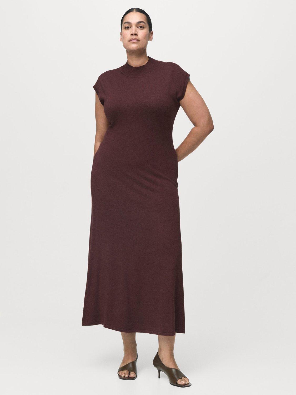 Product image 7 of 8, which shows Mango Pomodore Jumper Maxi Dress, Dark Red, 4