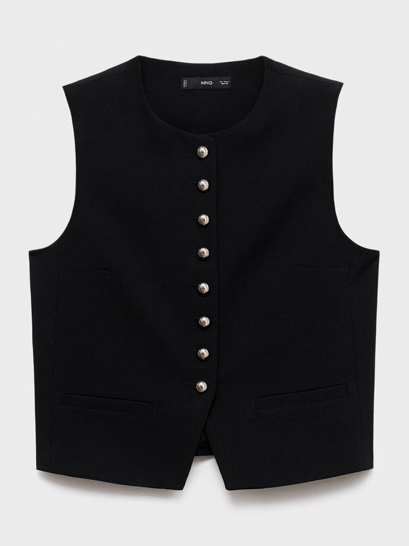 Product image 3 of 8, which shows Mango Gabo Tailored Waistcoat, Black, L