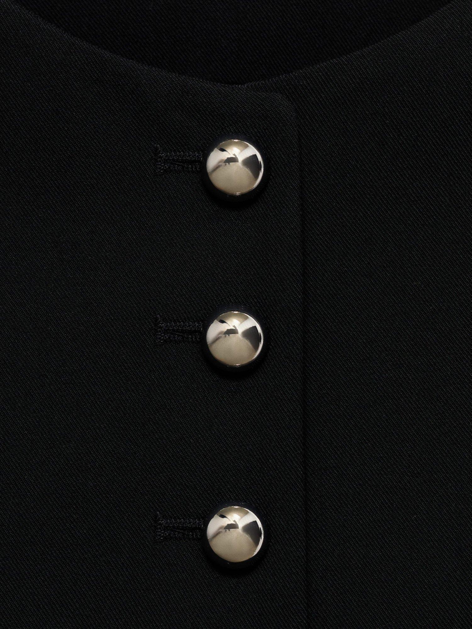 Product image 8 of 8, which shows Mango Gabo Tailored Waistcoat, Black, L