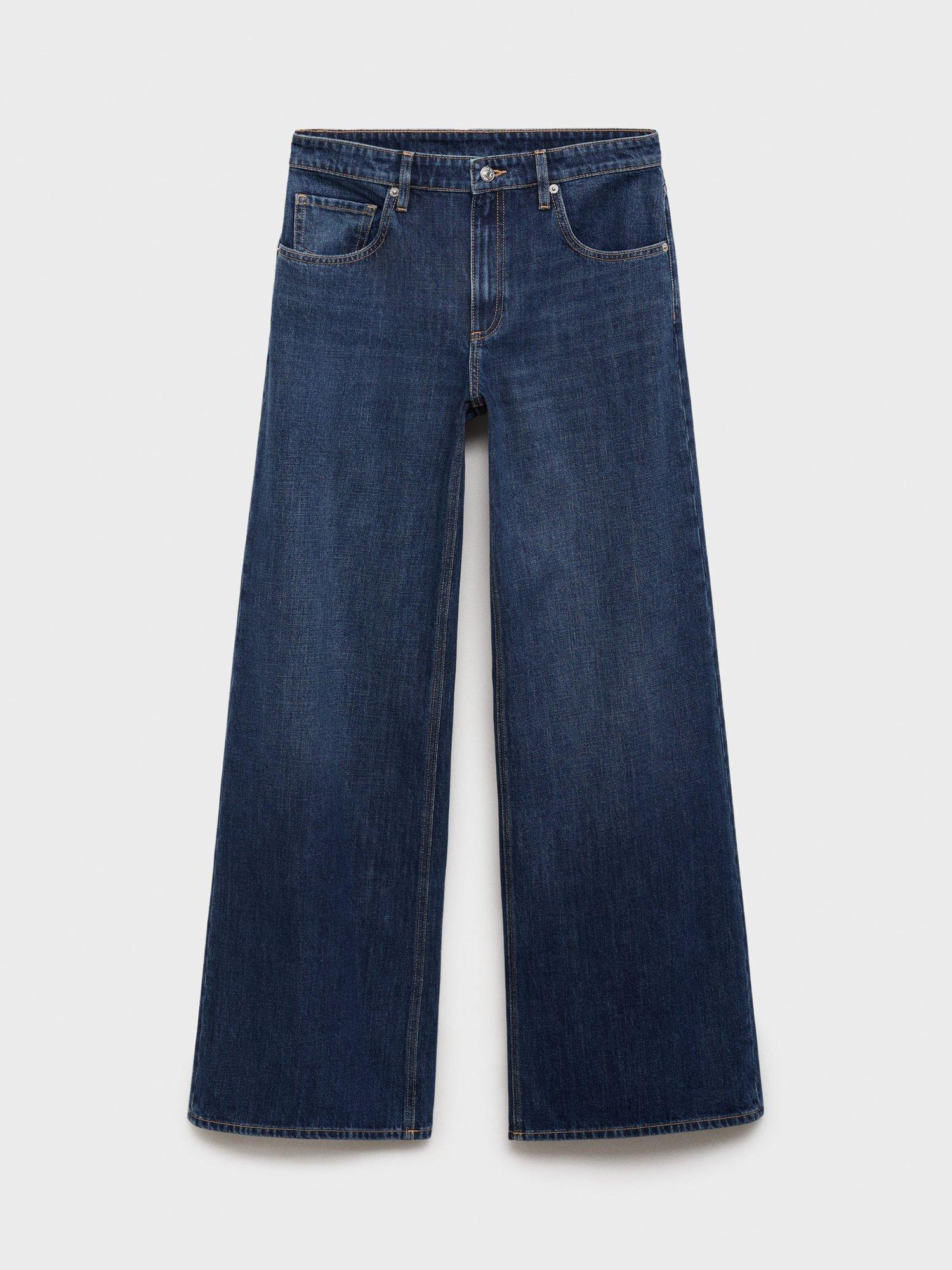 Product image 3 of 7, which shows Mango Annie Low Waist Wide Leg Jeans, Open Blue, 4