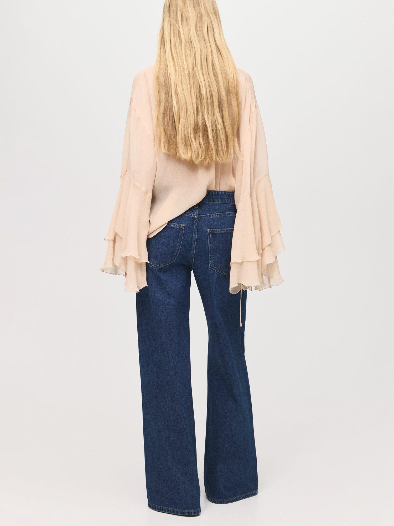 Product image 4 of 7, which shows Mango Annie Low Waist Wide Leg Jeans, Open Blue, 4