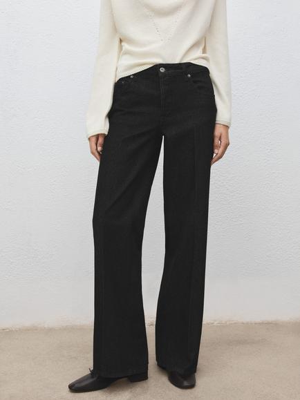 Mango Martina Straight Leg Jeans, Black, Black