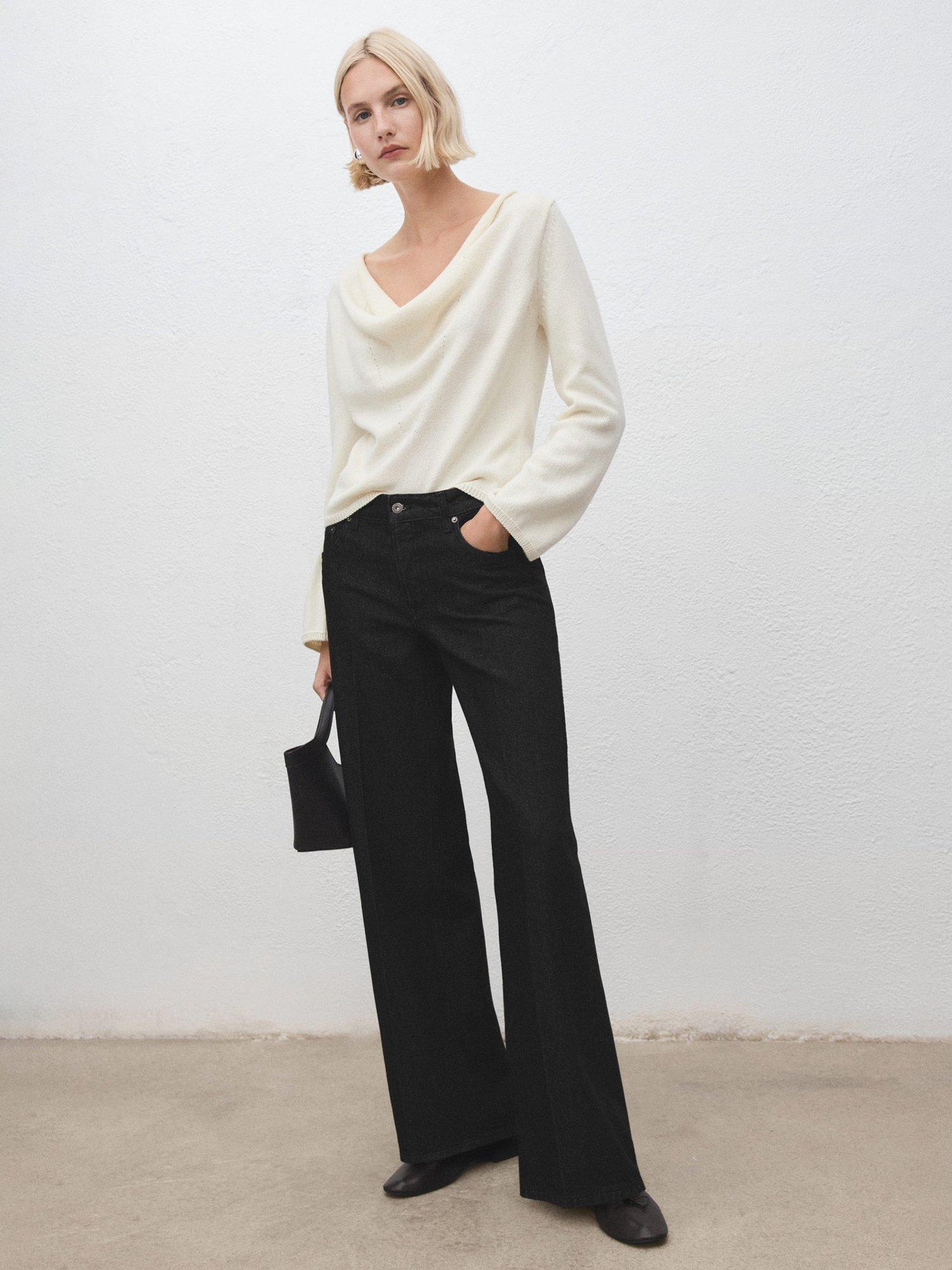 Product image 2 of 7, which shows Mango Martina Straight Leg Jeans, Black, 10