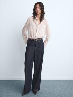 Mango Max Wide Leg Jeans, Open Blue - view 2, Open Blue