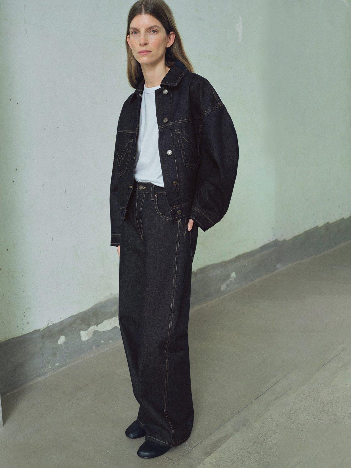 Product image 2 of 8, which shows Mango Susan Wide Leg Jeans, Open Blue, 4