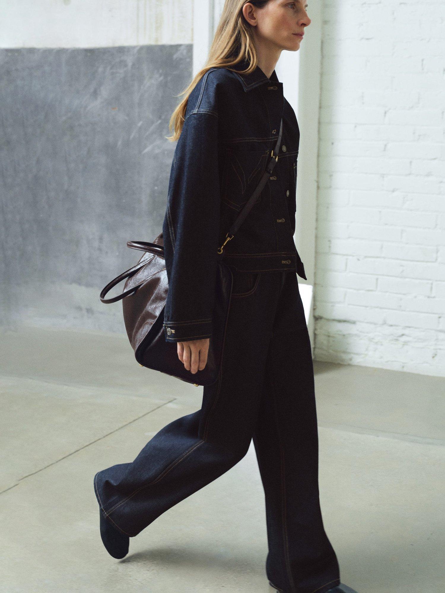 Product image 7 of 8, which shows Mango Susan Wide Leg Jeans, Open Blue, 4