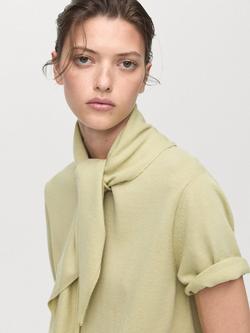 Mango Amaia Scarf Neck Knit Top, Green, Green
