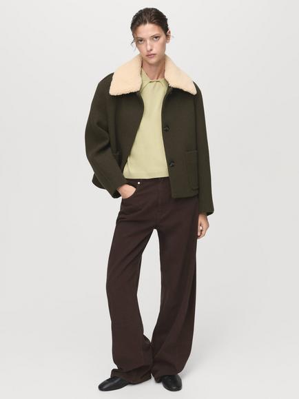 Mango Amaia Scarf Neck Knit Top, Green - view 2, Green