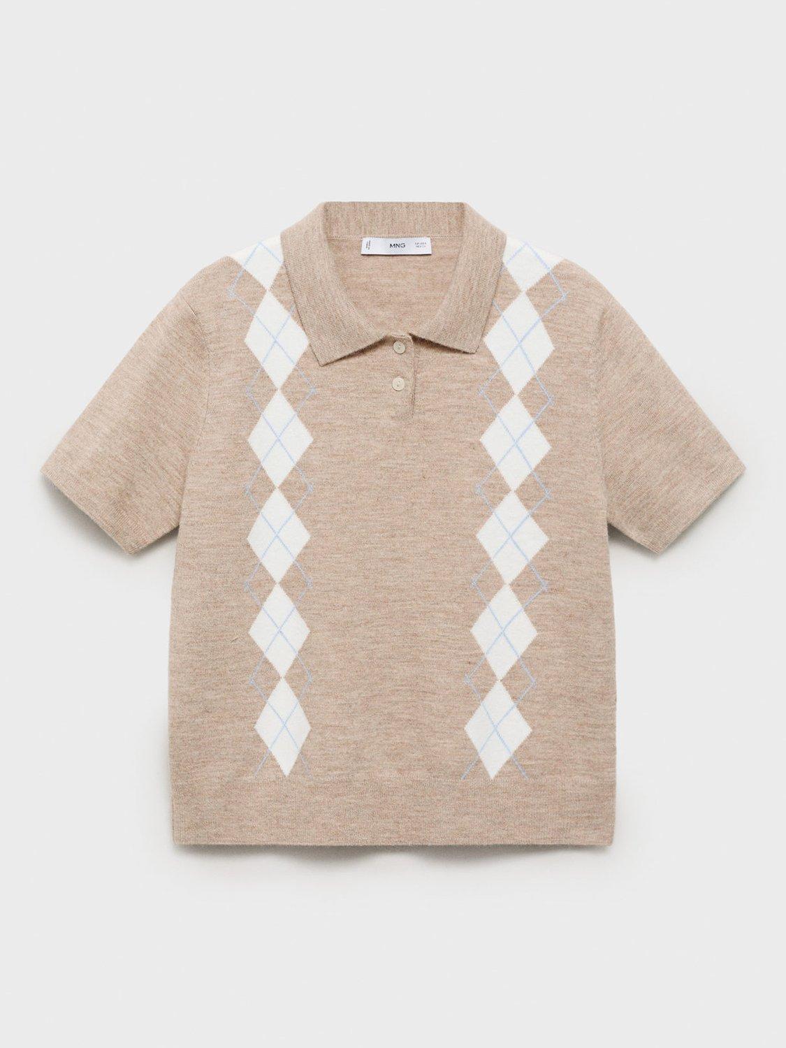 Product image 3 of 9, which shows Mango Bimbu Short Sleeve Jumper, Medium Brown, 4XL