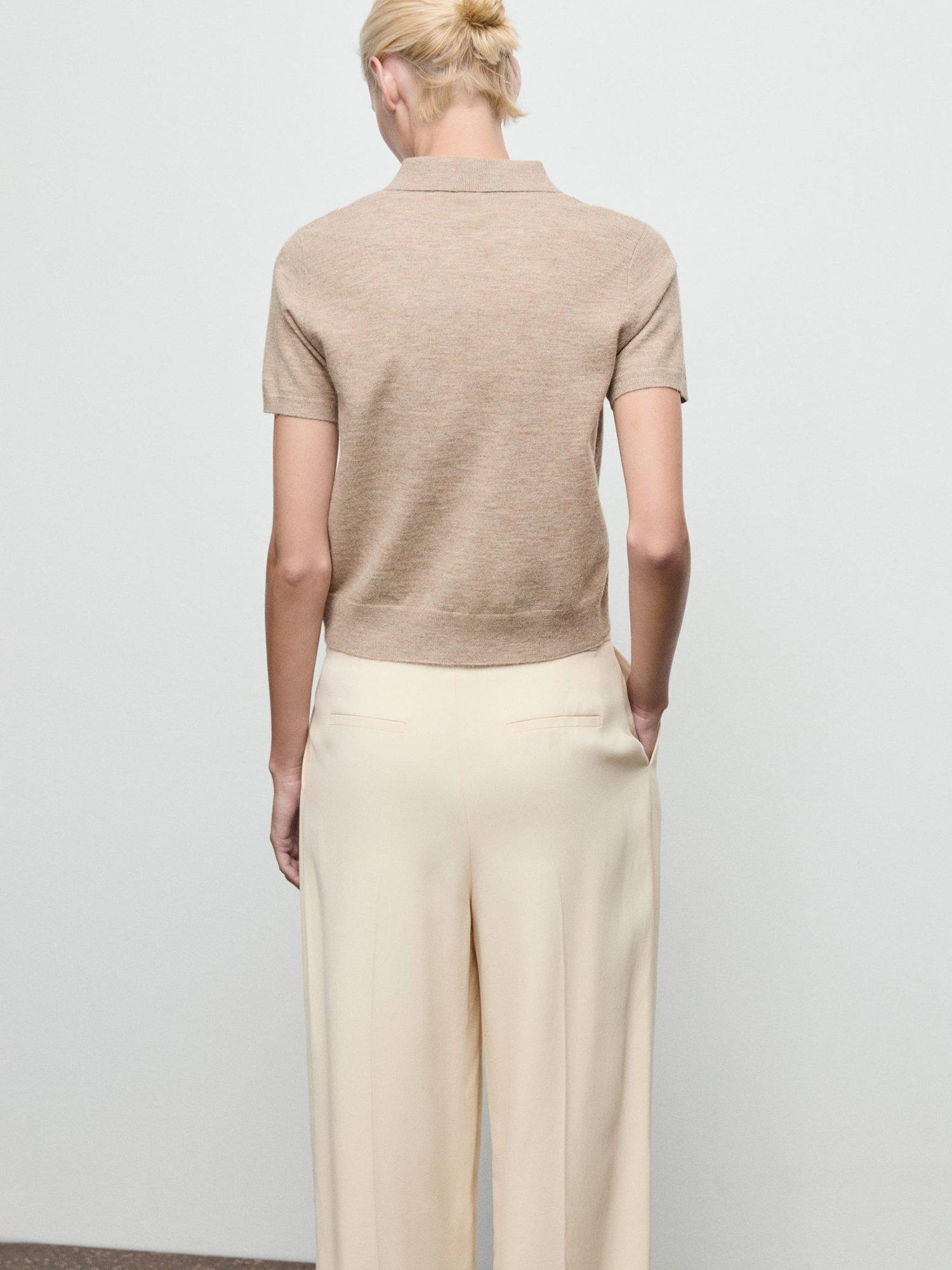 Product image 4 of 9, which shows Mango Bimbu Short Sleeve Jumper, Medium Brown, 4XL