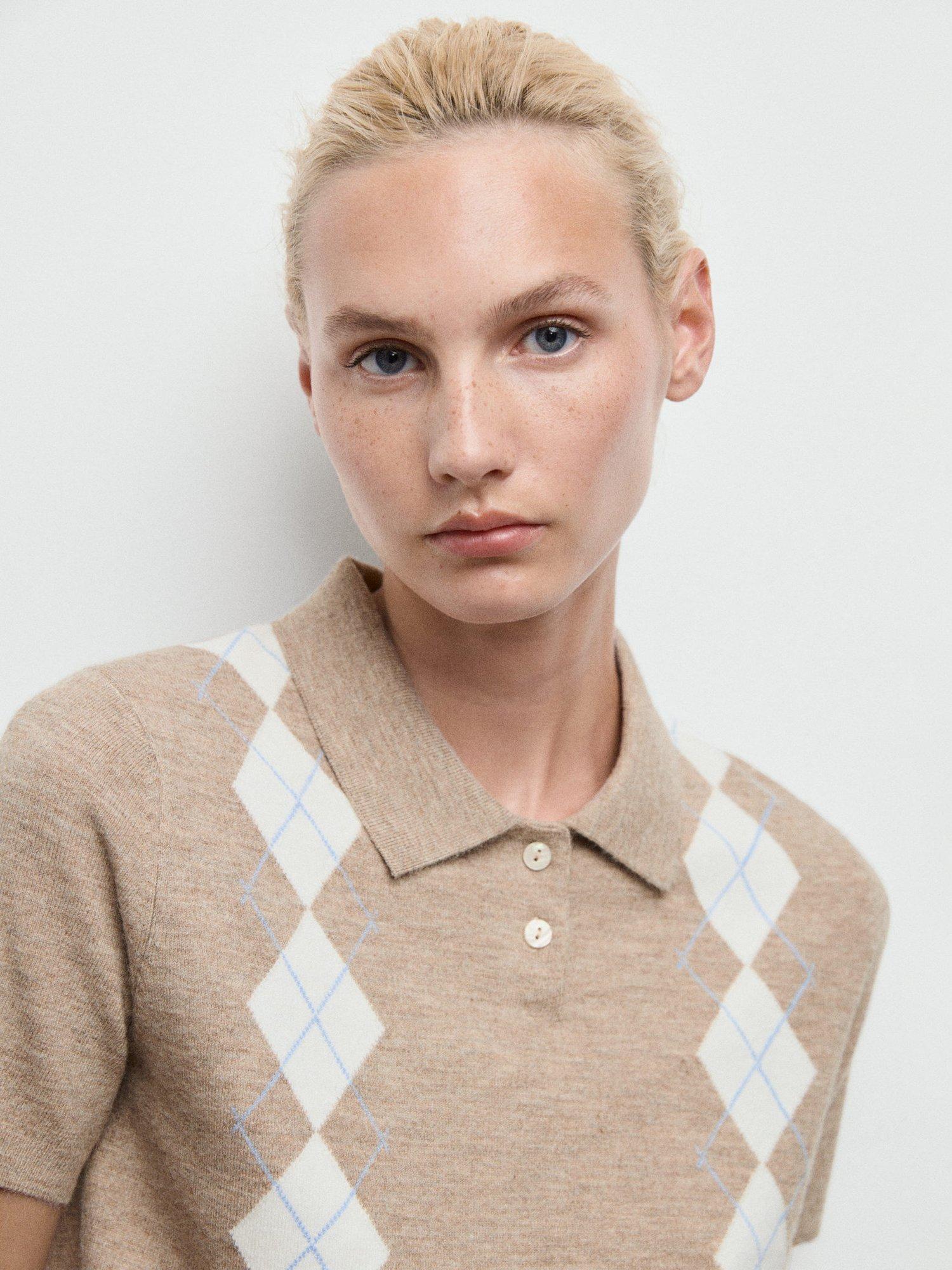 Product image 6 of 9, which shows Mango Bimbu Short Sleeve Jumper, Medium Brown, 4XL