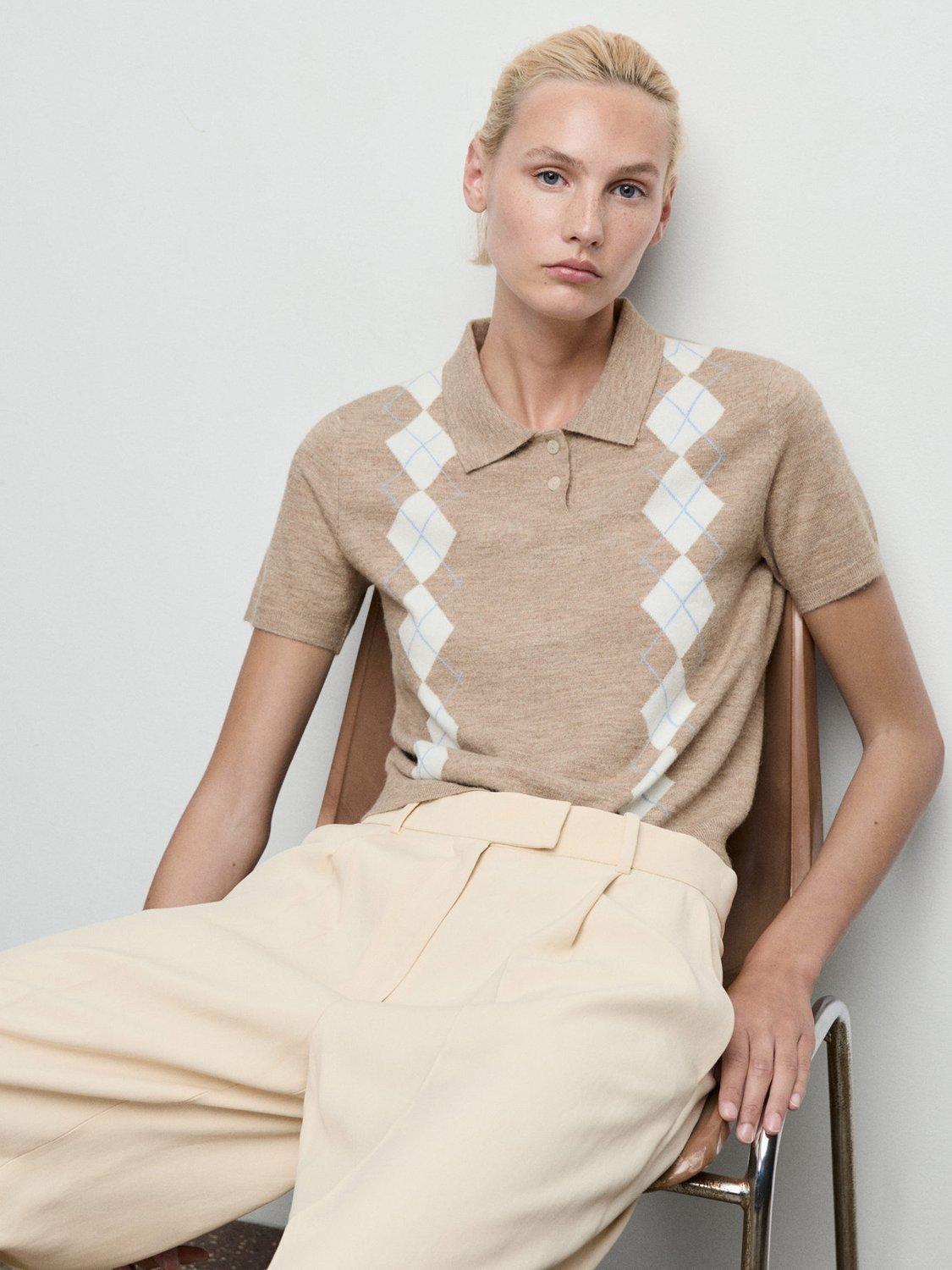 Product image 7 of 9, which shows Mango Bimbu Short Sleeve Jumper, Medium Brown, 4XL