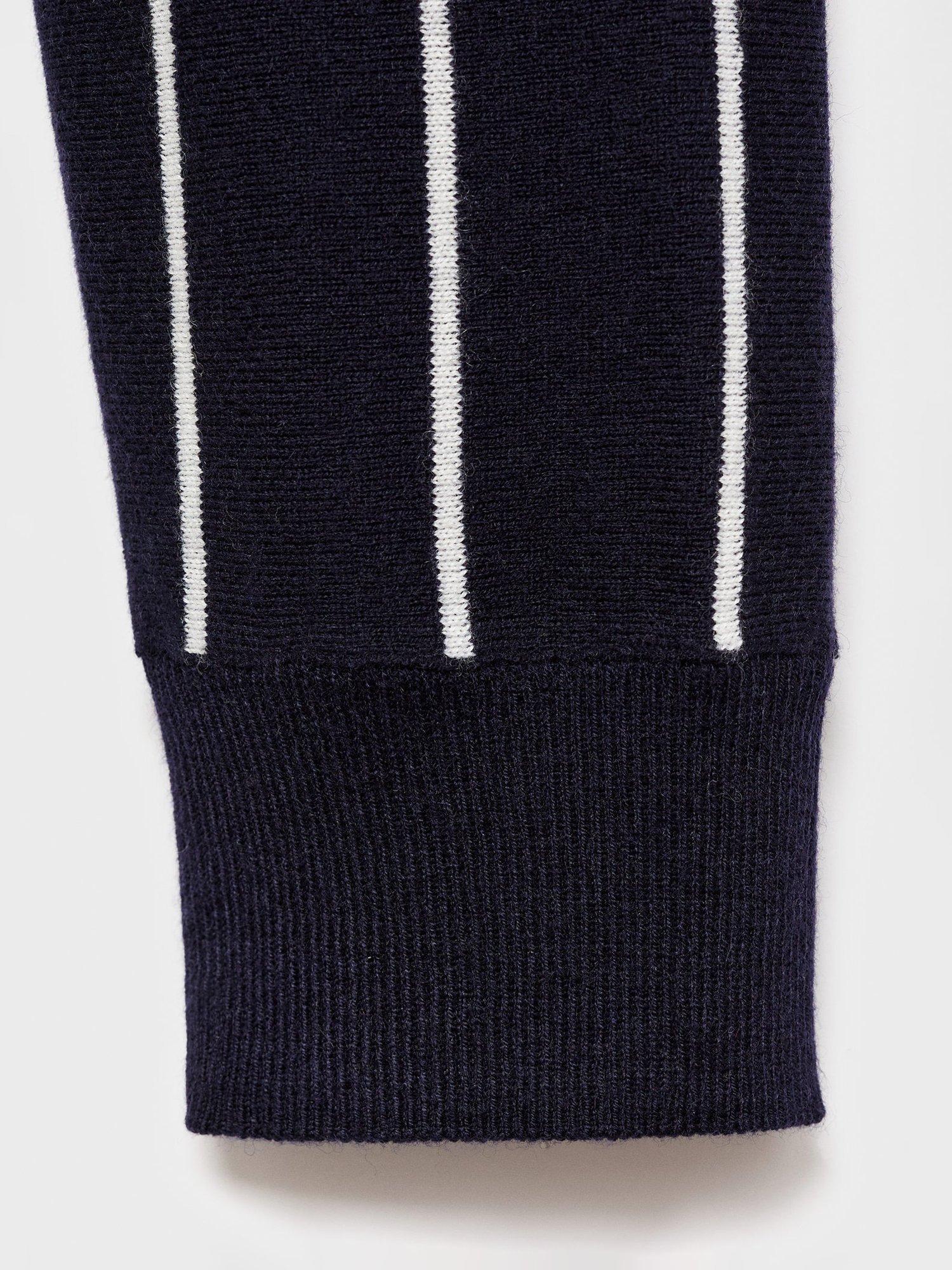 Product image 5 of 8, which shows Mango Citrus Stripe Jumper, Navy, S