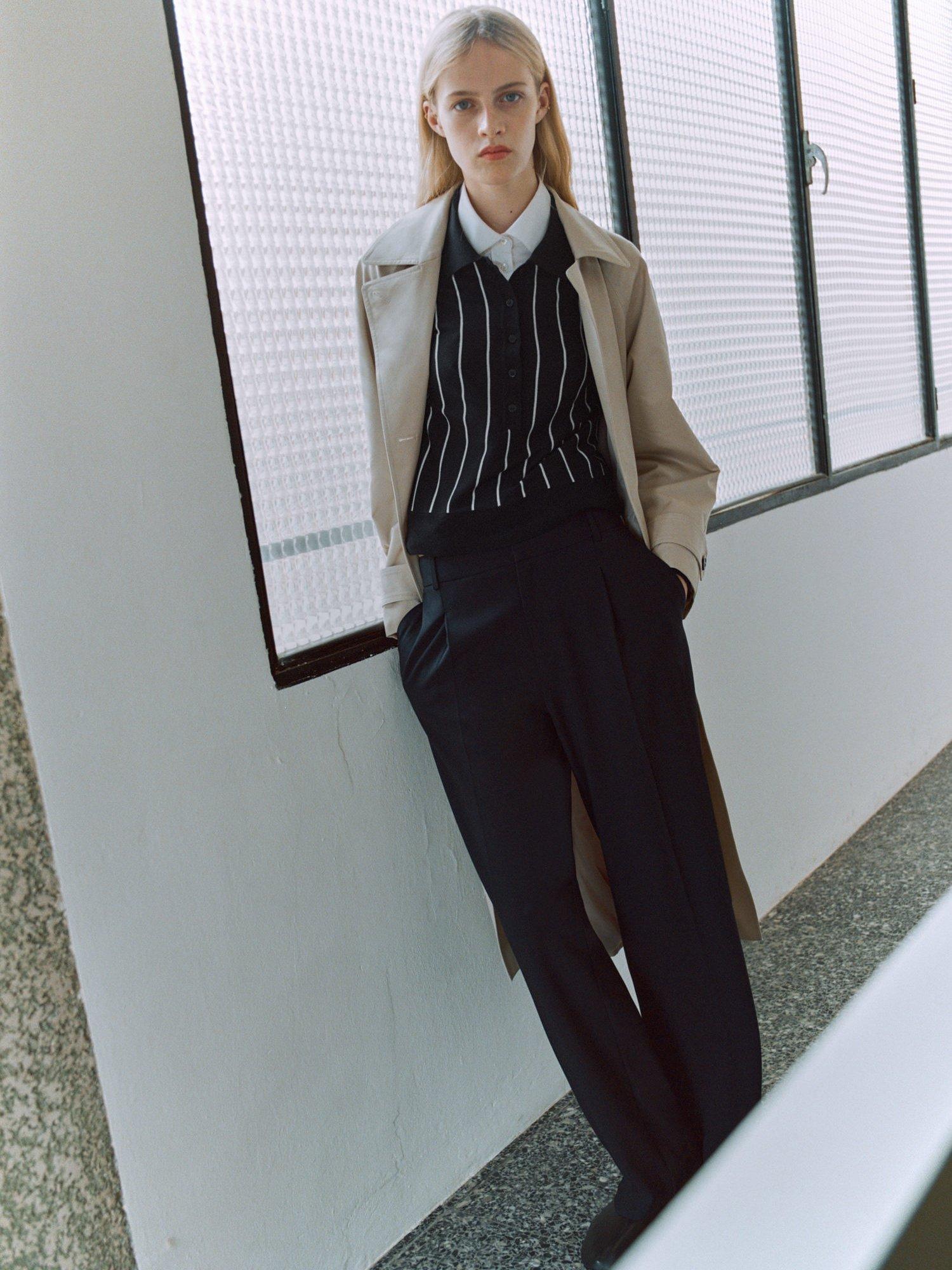 Product image 7 of 8, which shows Mango Citrus Stripe Jumper, Navy, S