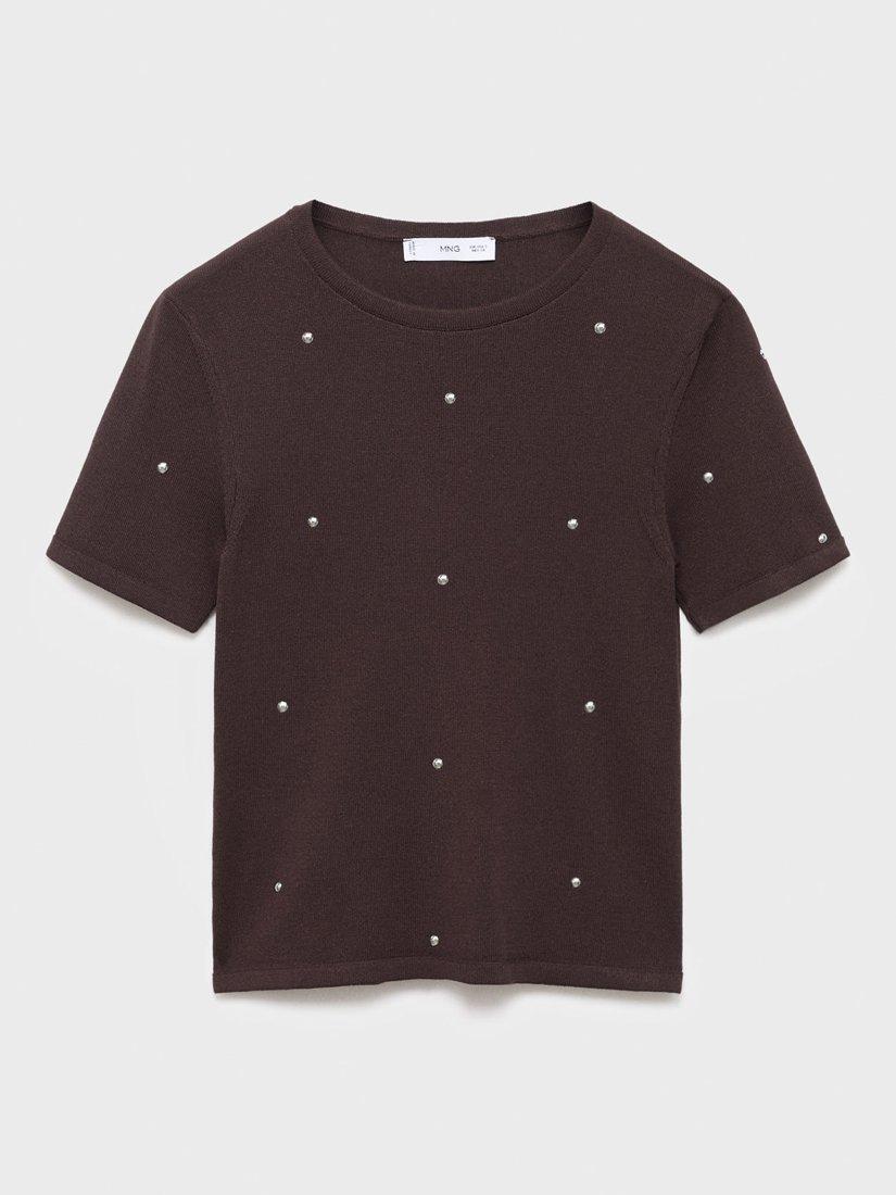 Product image 3 of 7, which shows Mango Gems Rhinestone Jumper, Brown, S