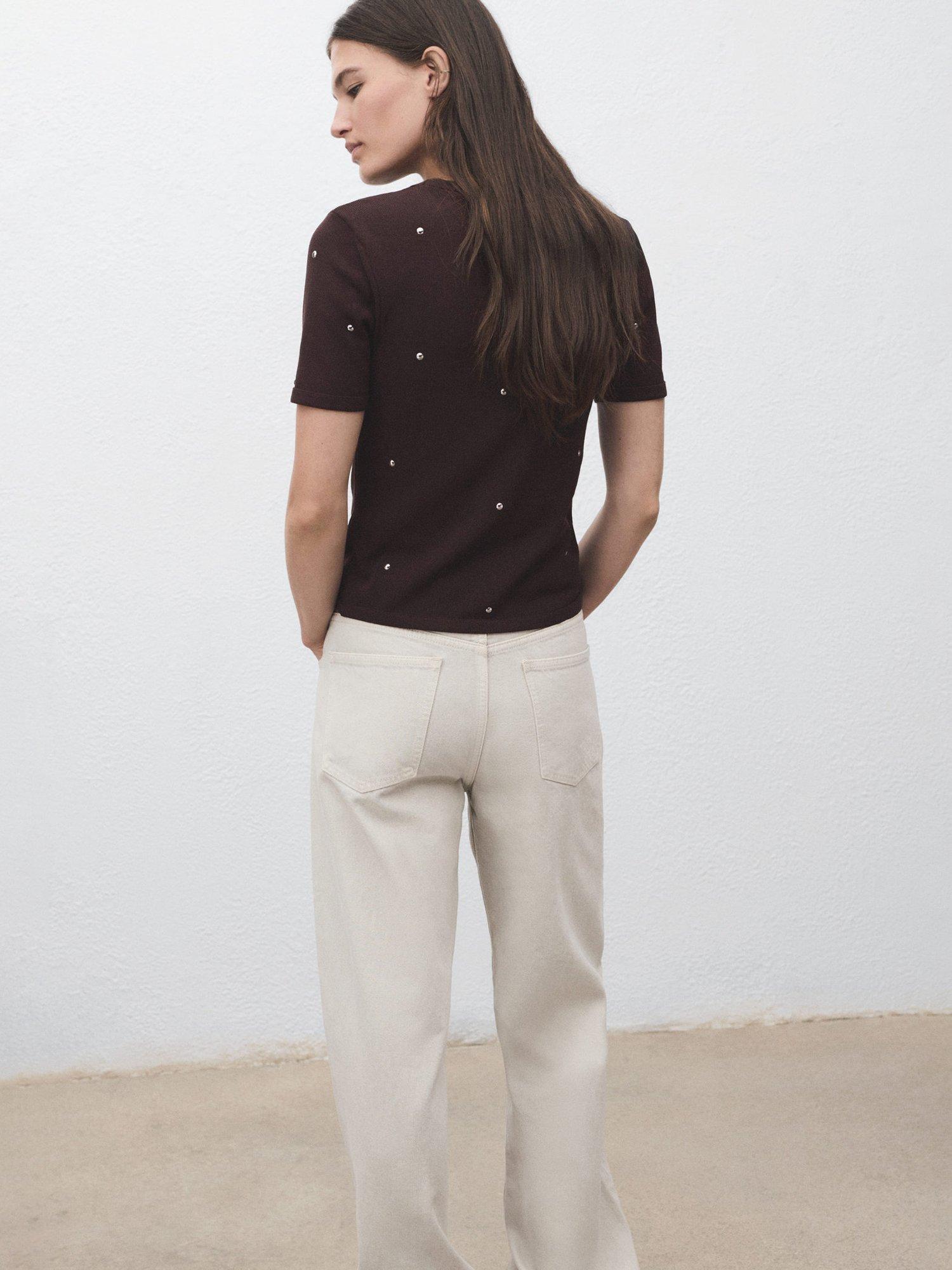 Product image 4 of 7, which shows Mango Gems Rhinestone Jumper, Brown, S