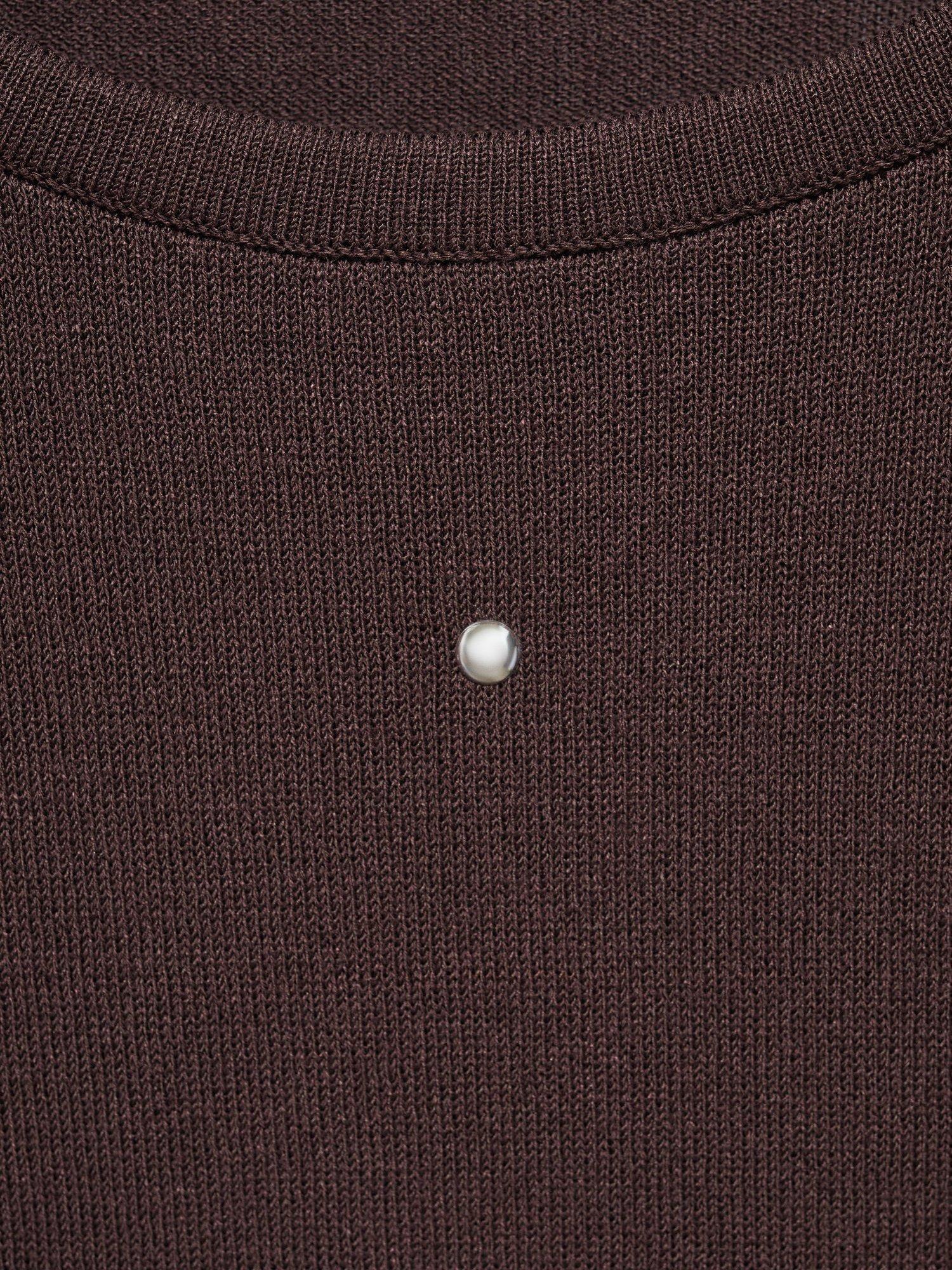 Product image 7 of 7, which shows Mango Gems Rhinestone Jumper, Brown, S