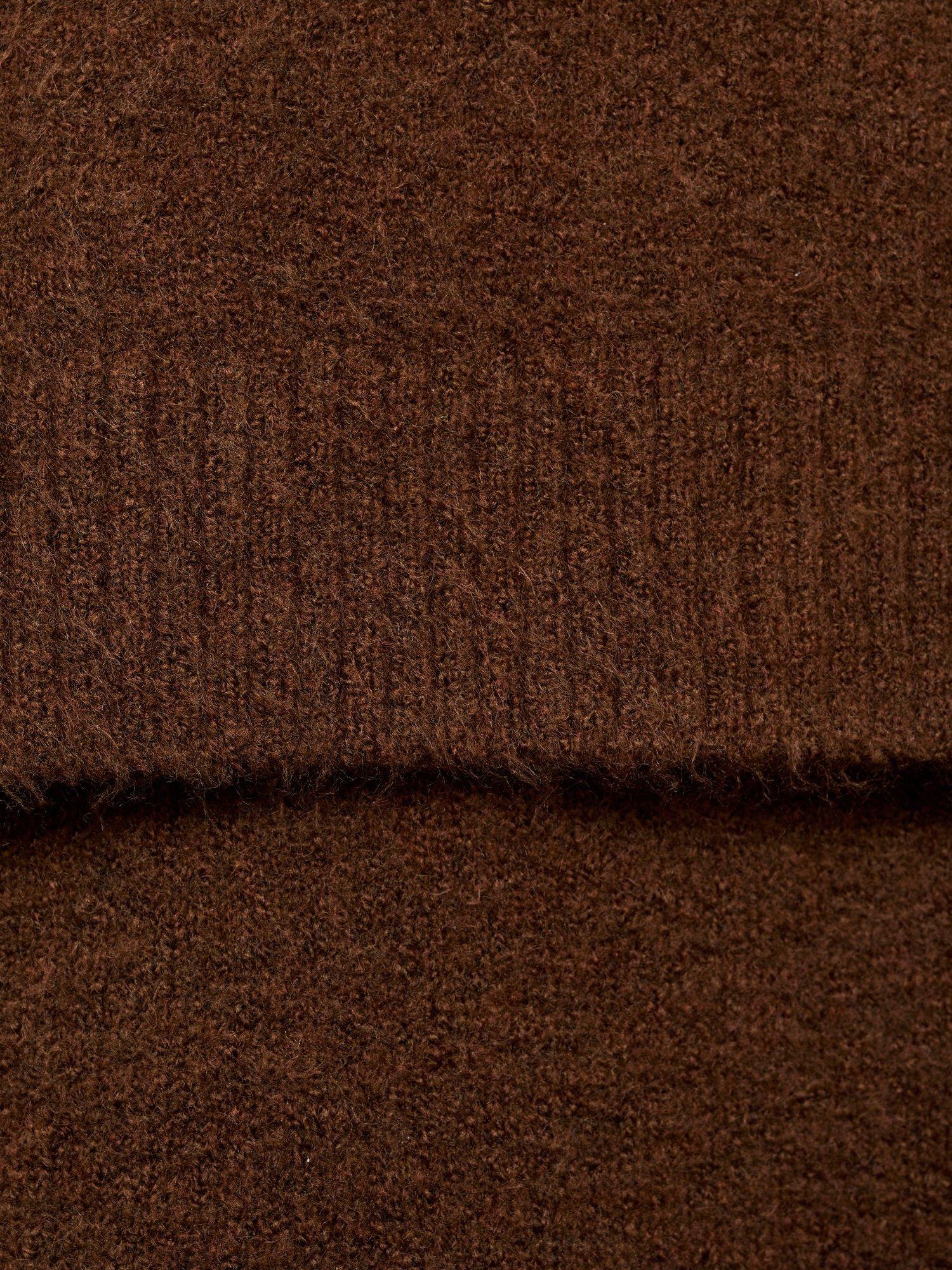 Product image 5 of 8, which shows Mango Leire Scarf Detail Jumper, Brown, XS