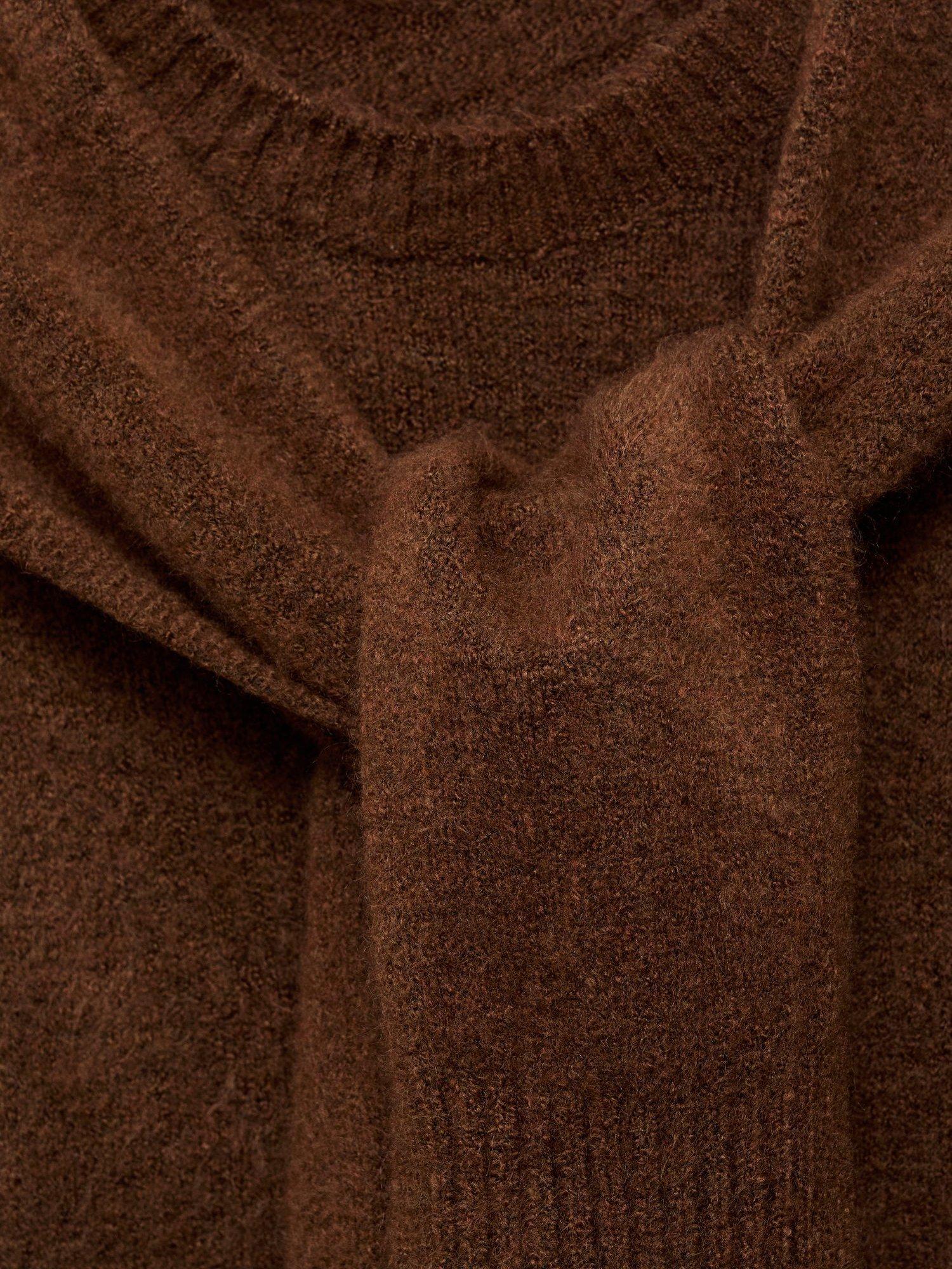 Product image 8 of 8, which shows Mango Leire Scarf Detail Jumper, Brown, XS