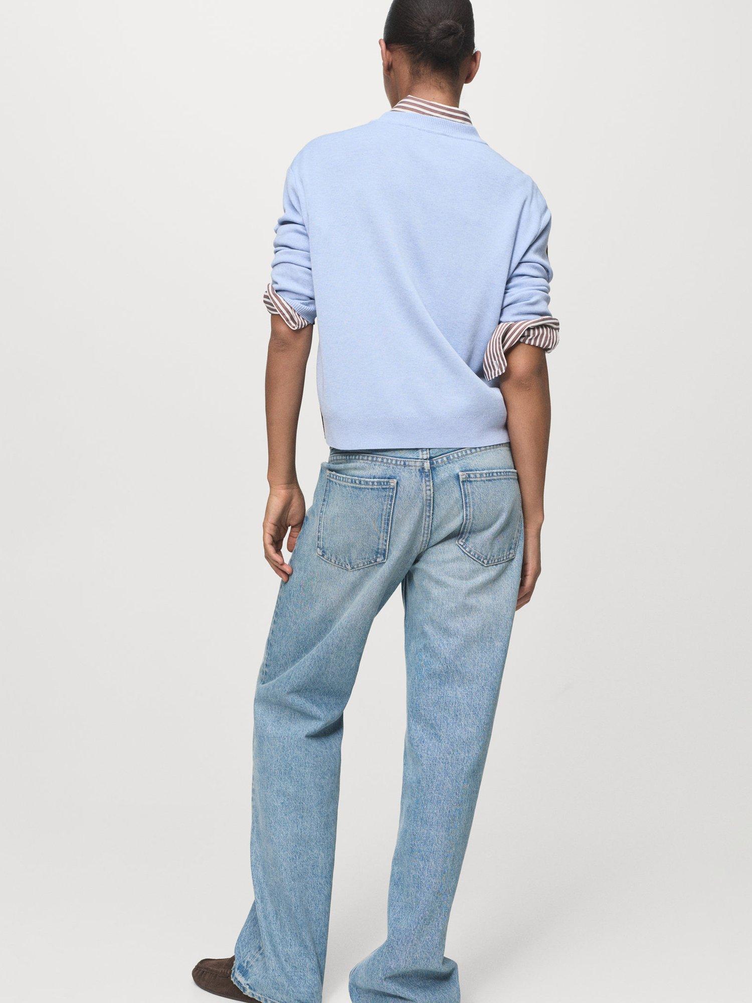 Product image 4 of 8, which shows Mango Luccon Colour Contrast Jumper, Brown/Multi, XS