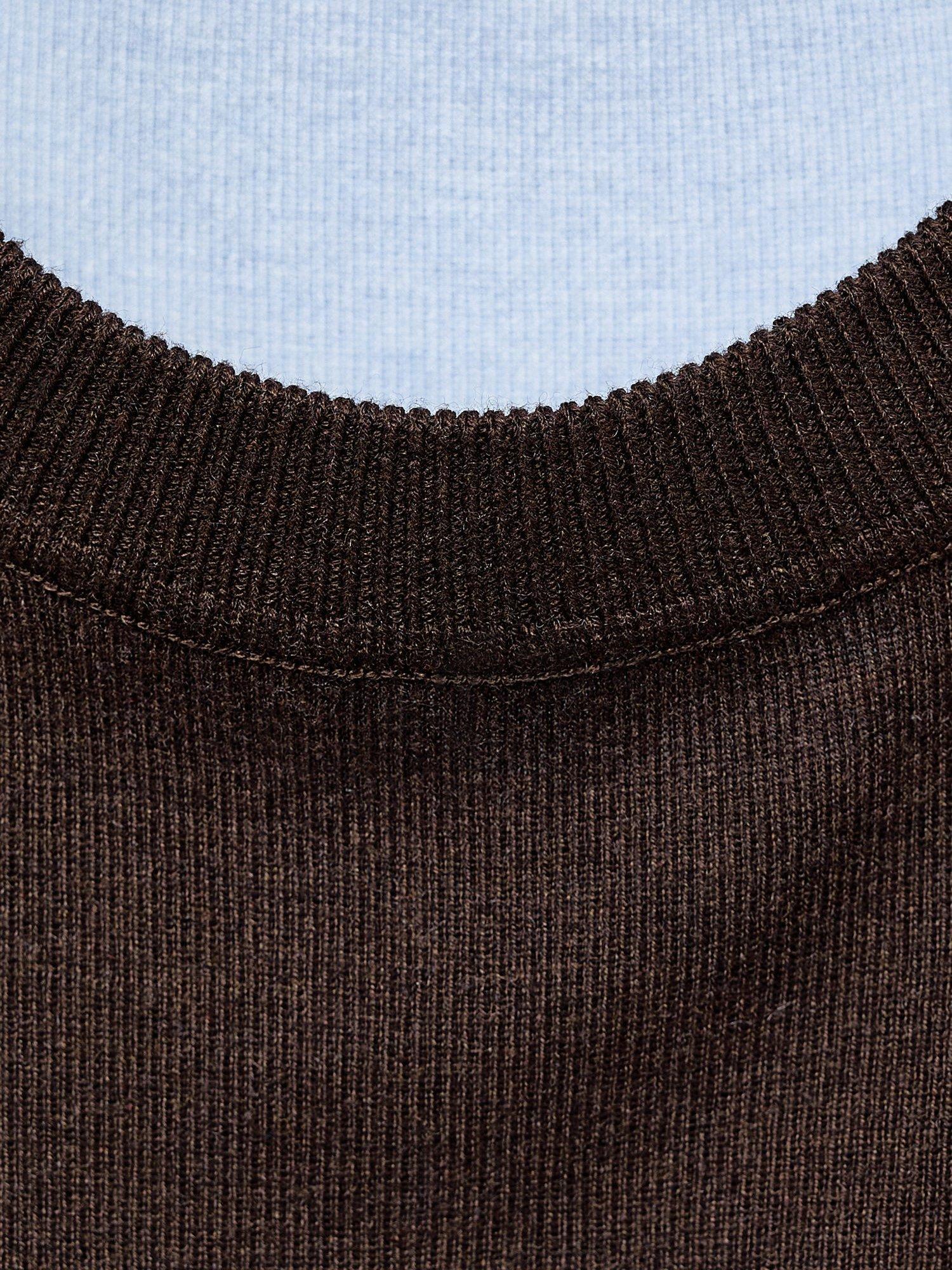 Product image 8 of 8, which shows Mango Luccon Colour Contrast Jumper, Brown/Multi, XS