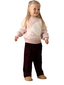 Angel & Rocket Baby Velvet Wide Leg Trousers, Burgundy, Burgundy
