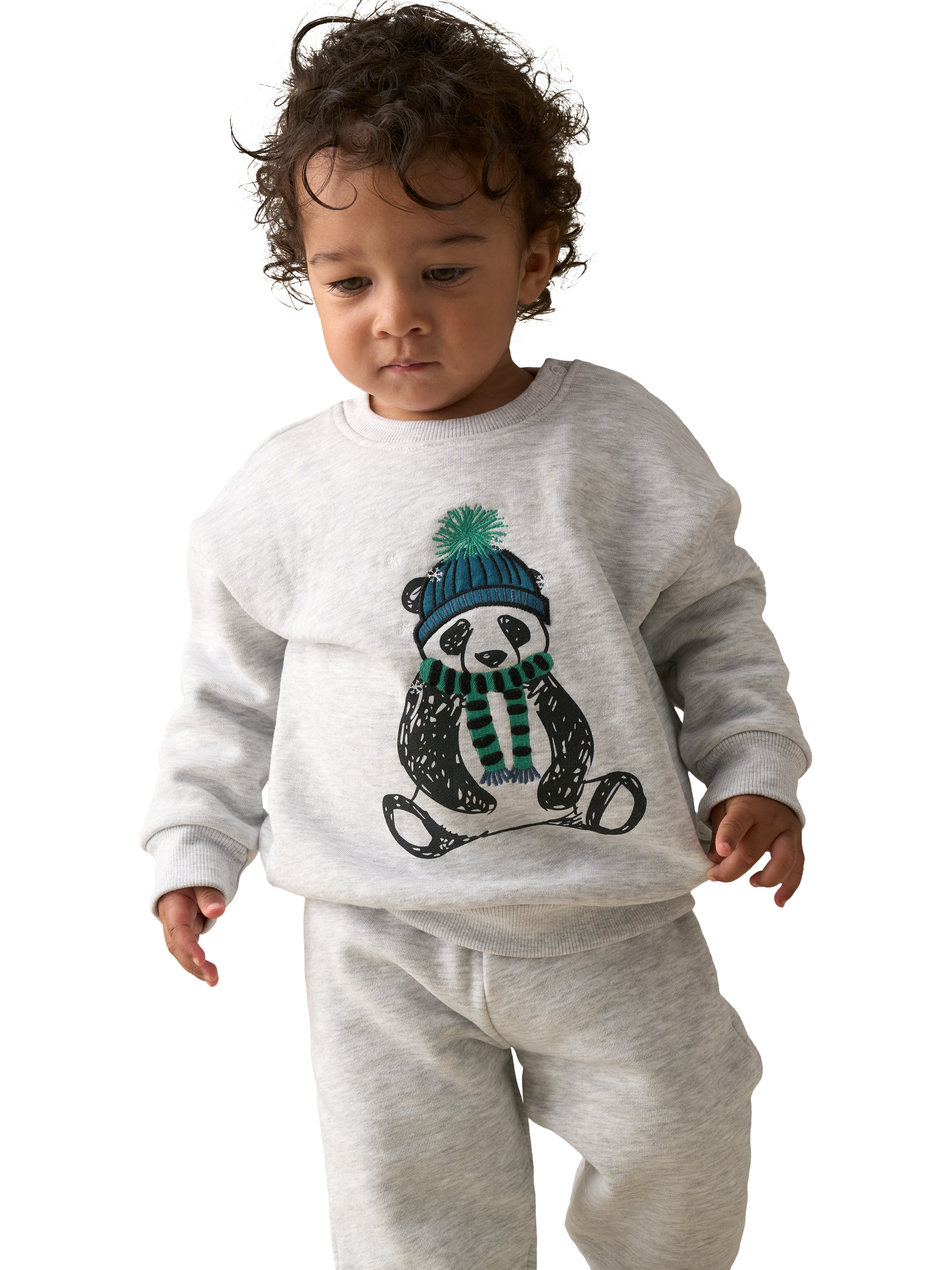 Angel Rocket Baby Cotton Blend Panda Sweater and Joggers Set