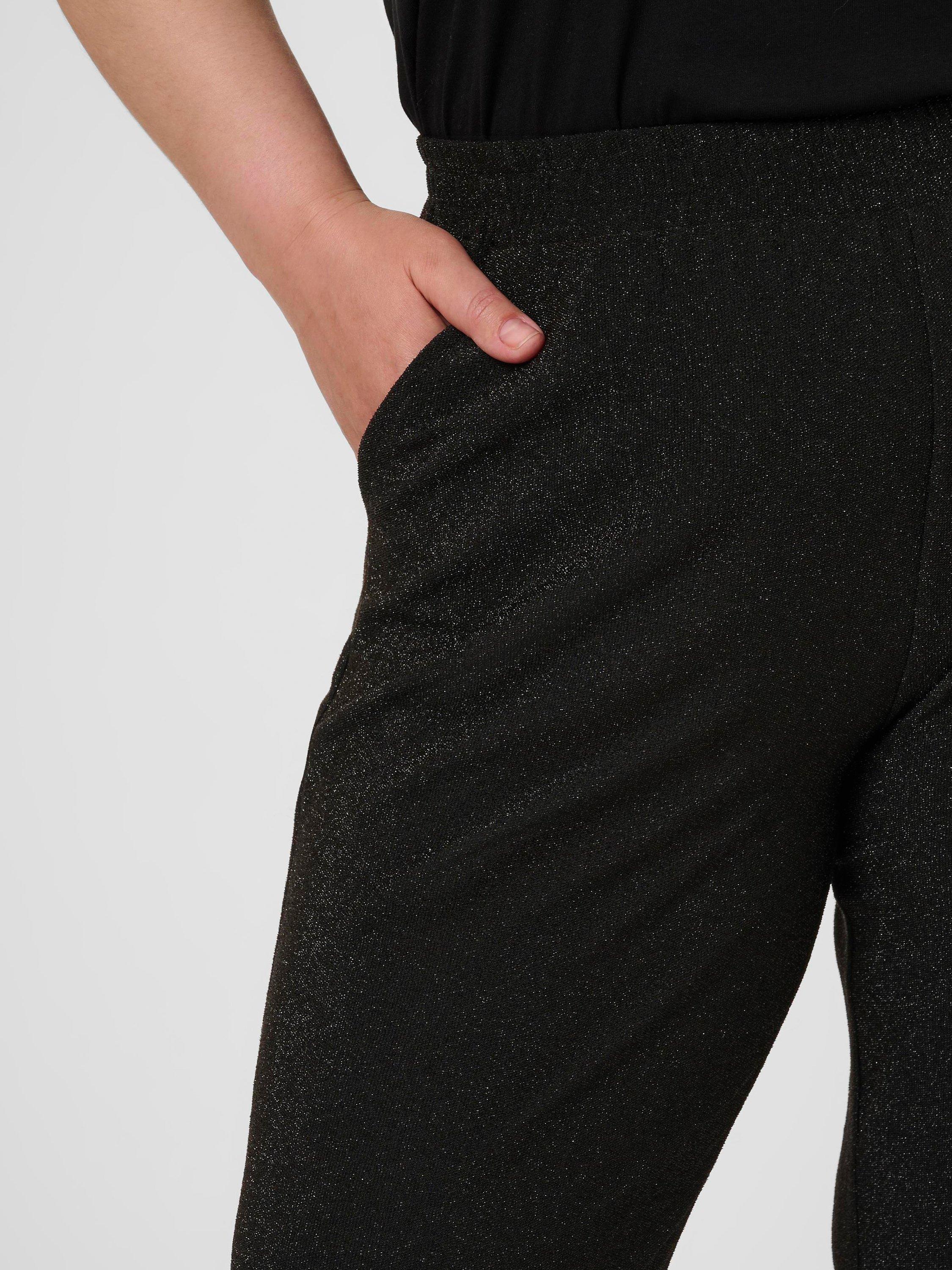 Product image 4 of 6, which shows KAFFE Curve Riana Glitter Trousers, Black/Multi, S