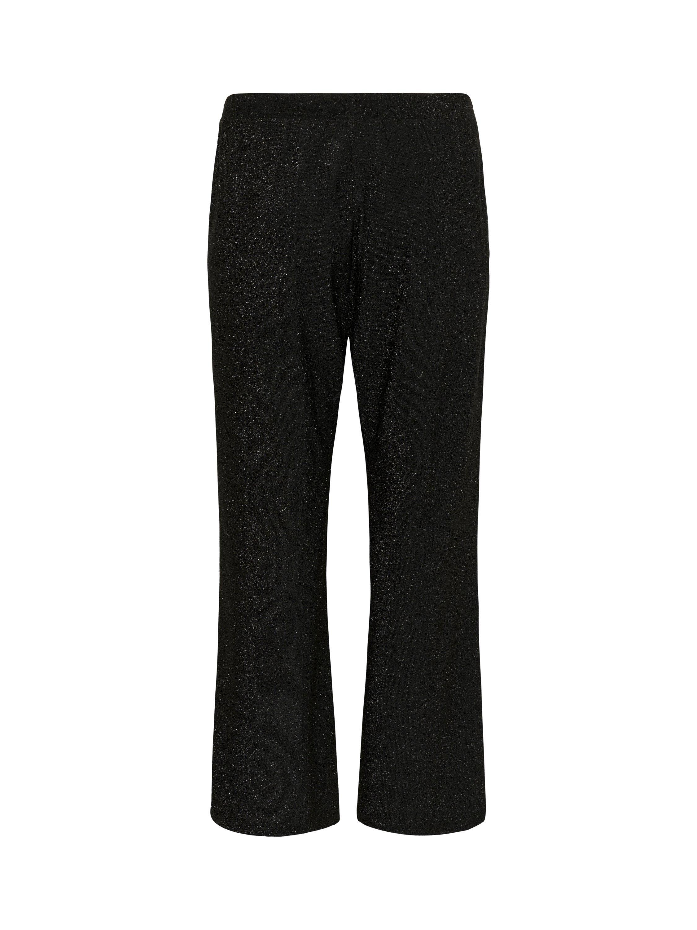 Product image 6 of 6, which shows KAFFE Curve Riana Glitter Trousers, Black/Multi, S