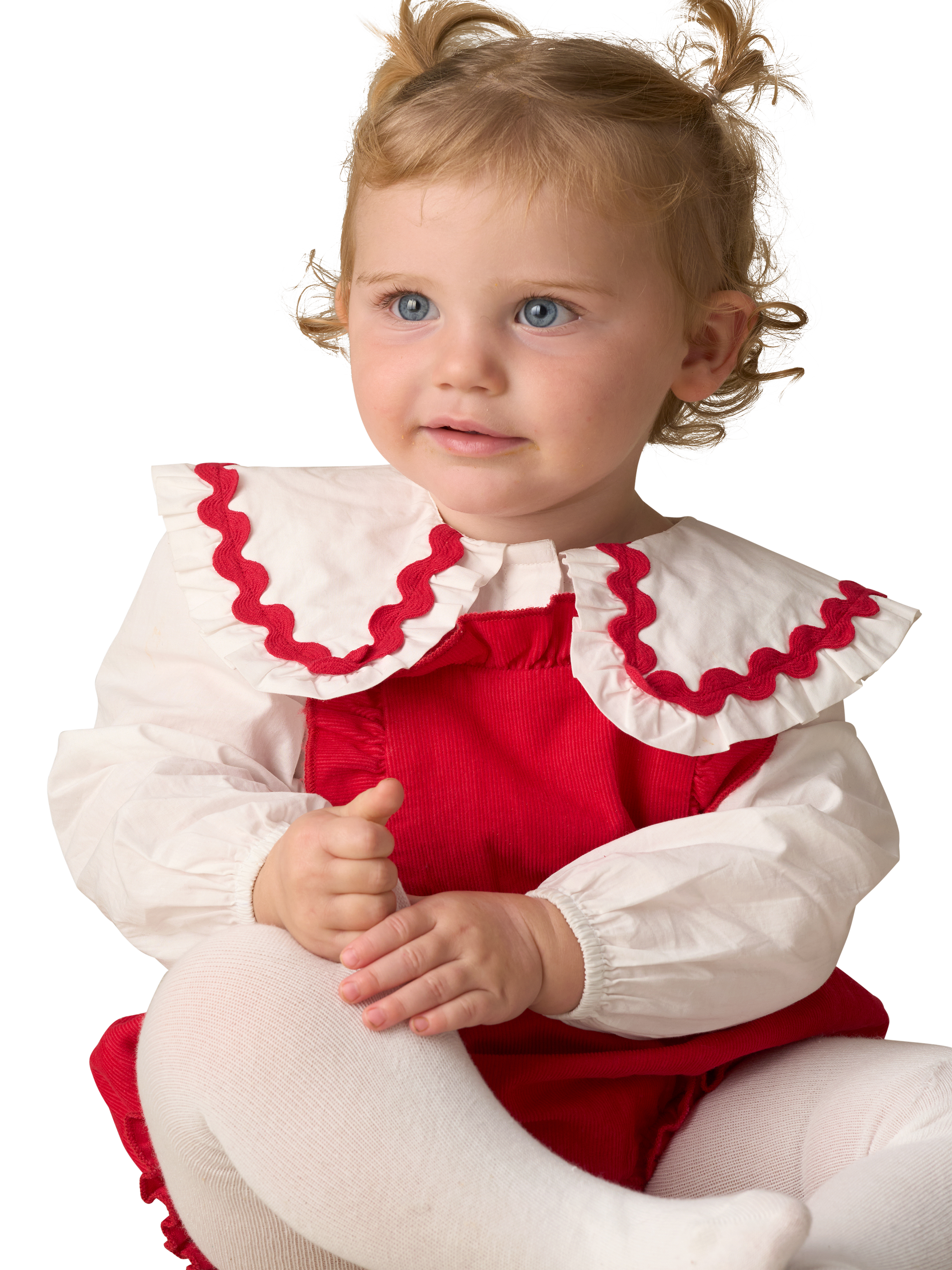 Product image 2 of 8, which shows Angel & Rocket Baby Cotton Romper and Blouse Set, Red, 0-3 months