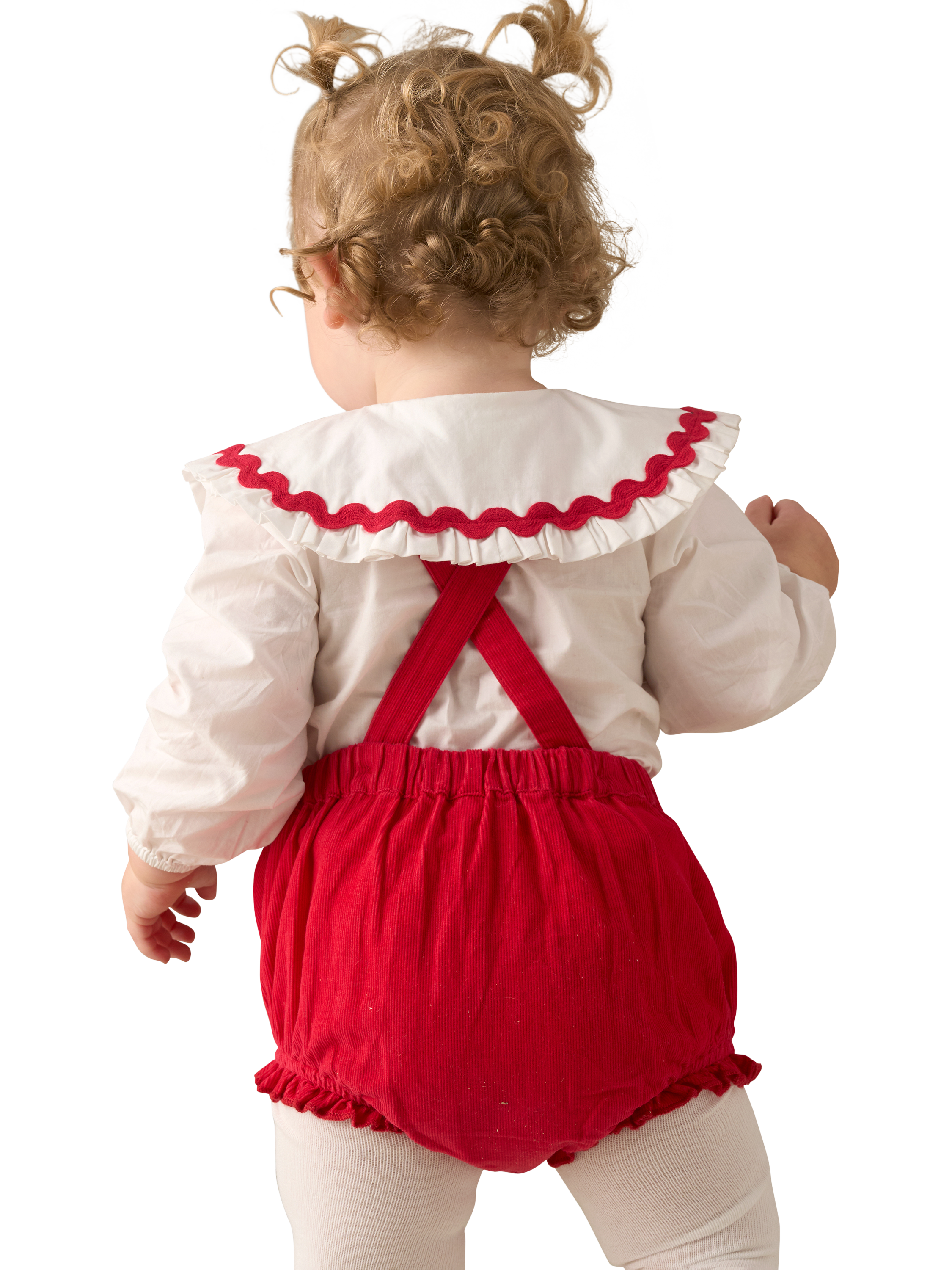 Product image 3 of 8, which shows Angel & Rocket Baby Cotton Romper and Blouse Set, Red, 0-3 months