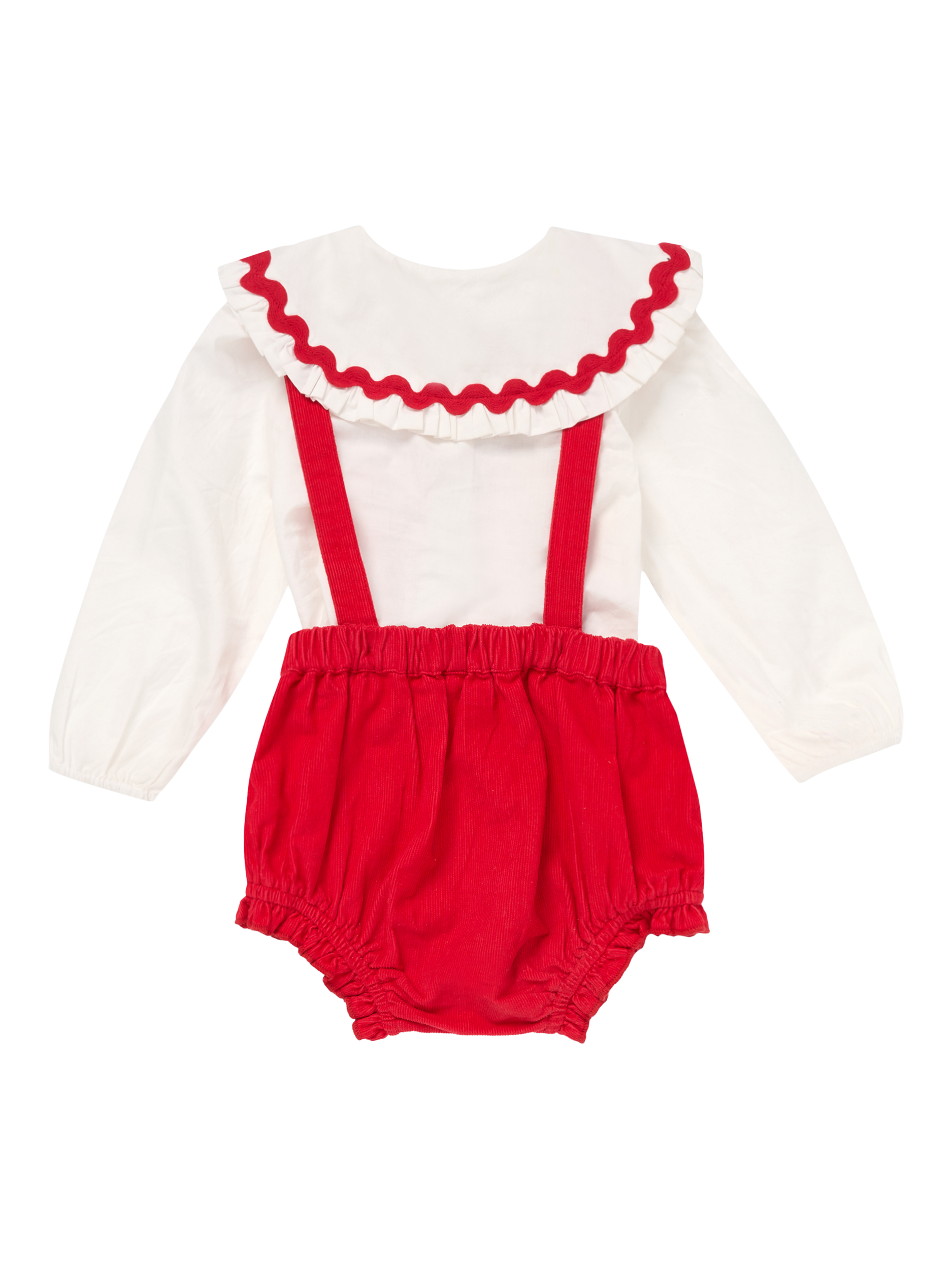 Product image 8 of 8, which shows Angel & Rocket Baby Cotton Romper and Blouse Set, Red, 0-3 months