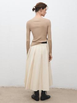 Mango Soju Ribbed Knit Top, Pastel Grey - view 2, Pastel Grey