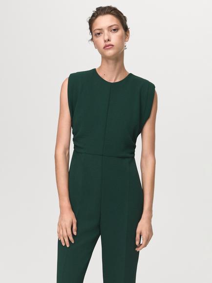 Mango Jenna Tailored Jumpsuit, Green - view 2, Green
