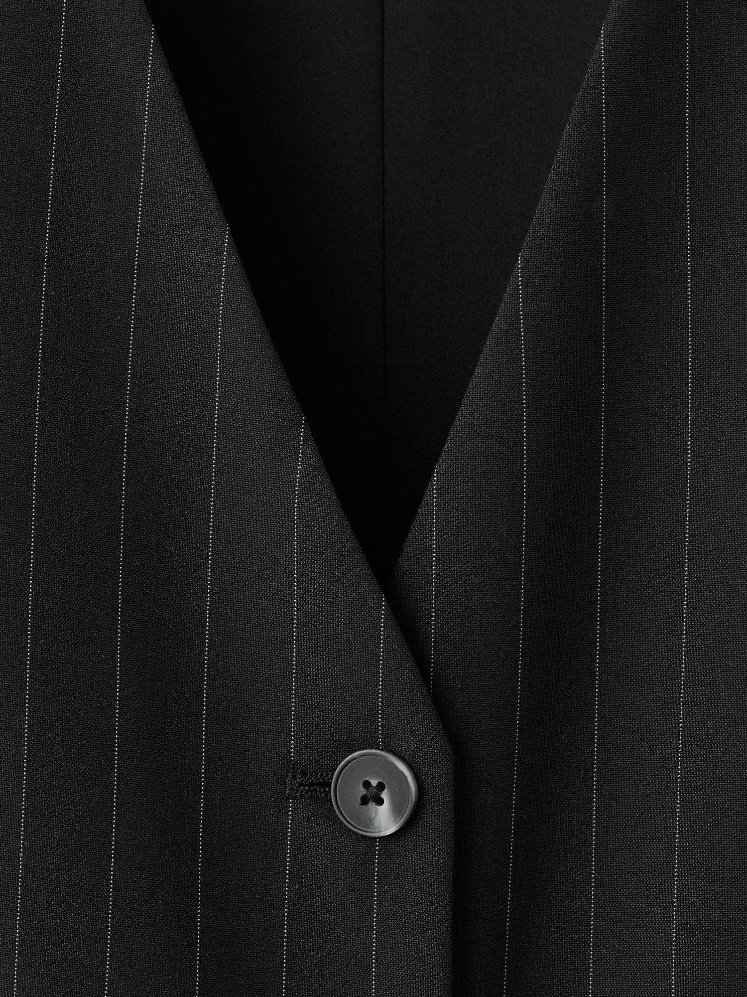 Product image 5 of 9, which shows Mango Yoli Pinstripe Tailored Jumpsuit, Navy, XXXL