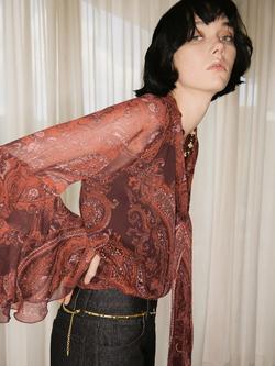 Mango Jewell Paisley Top, Rust - view 2, Rust