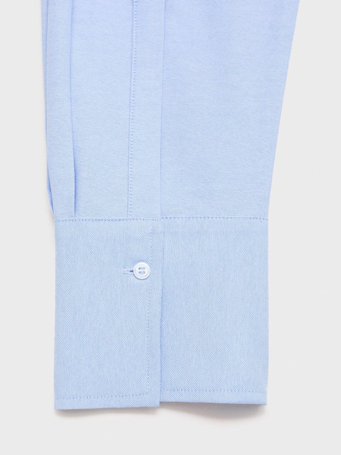 Product image 5 of 7, which shows Mango Juany Pocket Oversized Shirt, Pastel Blue, 12