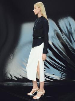 Mango Mirabel Contrast Seam Denim Shirt, Dark Blue - view 2, Dark Blue