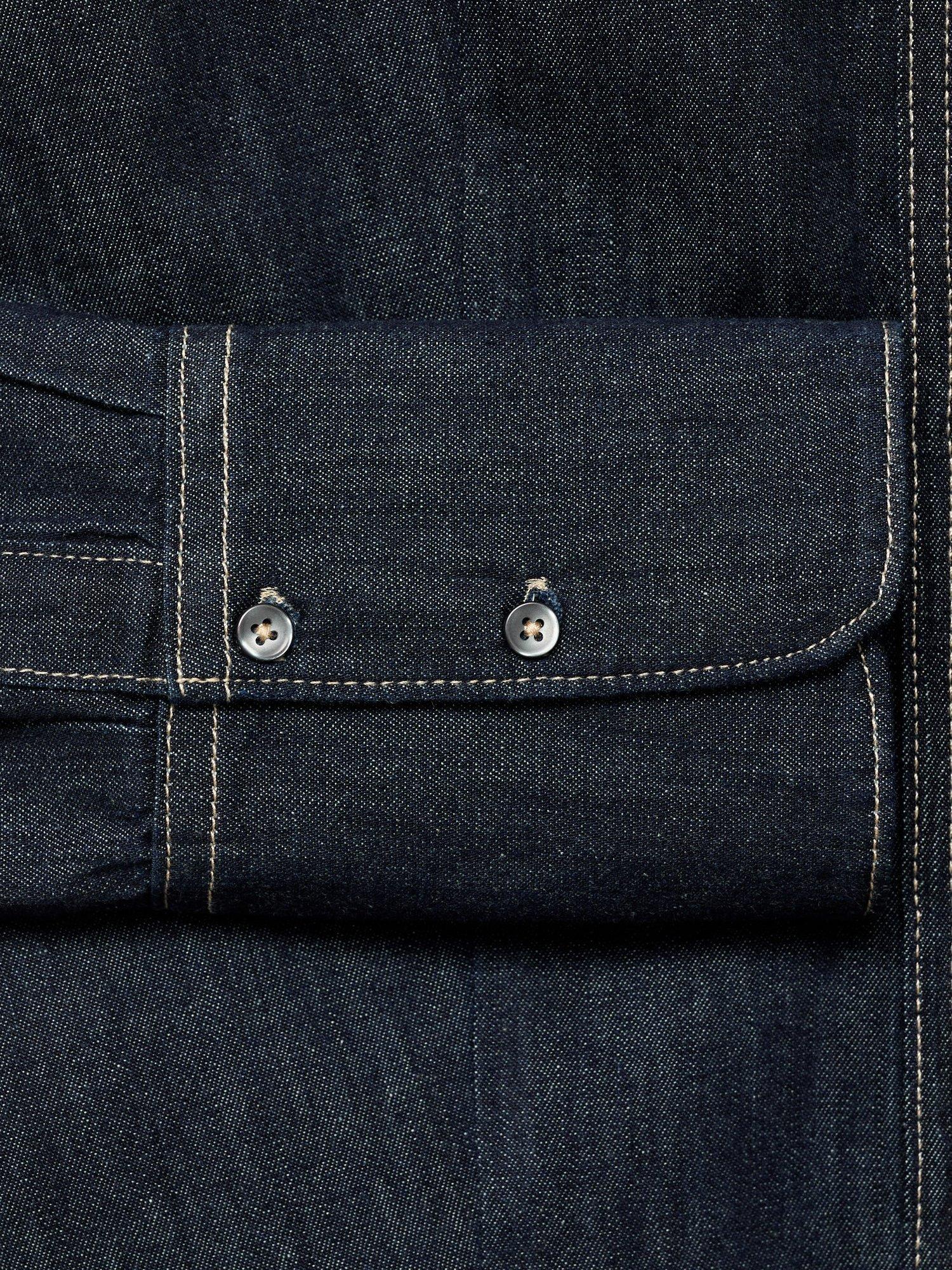 Product image 5 of 7, which shows Mango Mirabel Contrast Seam Denim Shirt, Dark Blue, 6