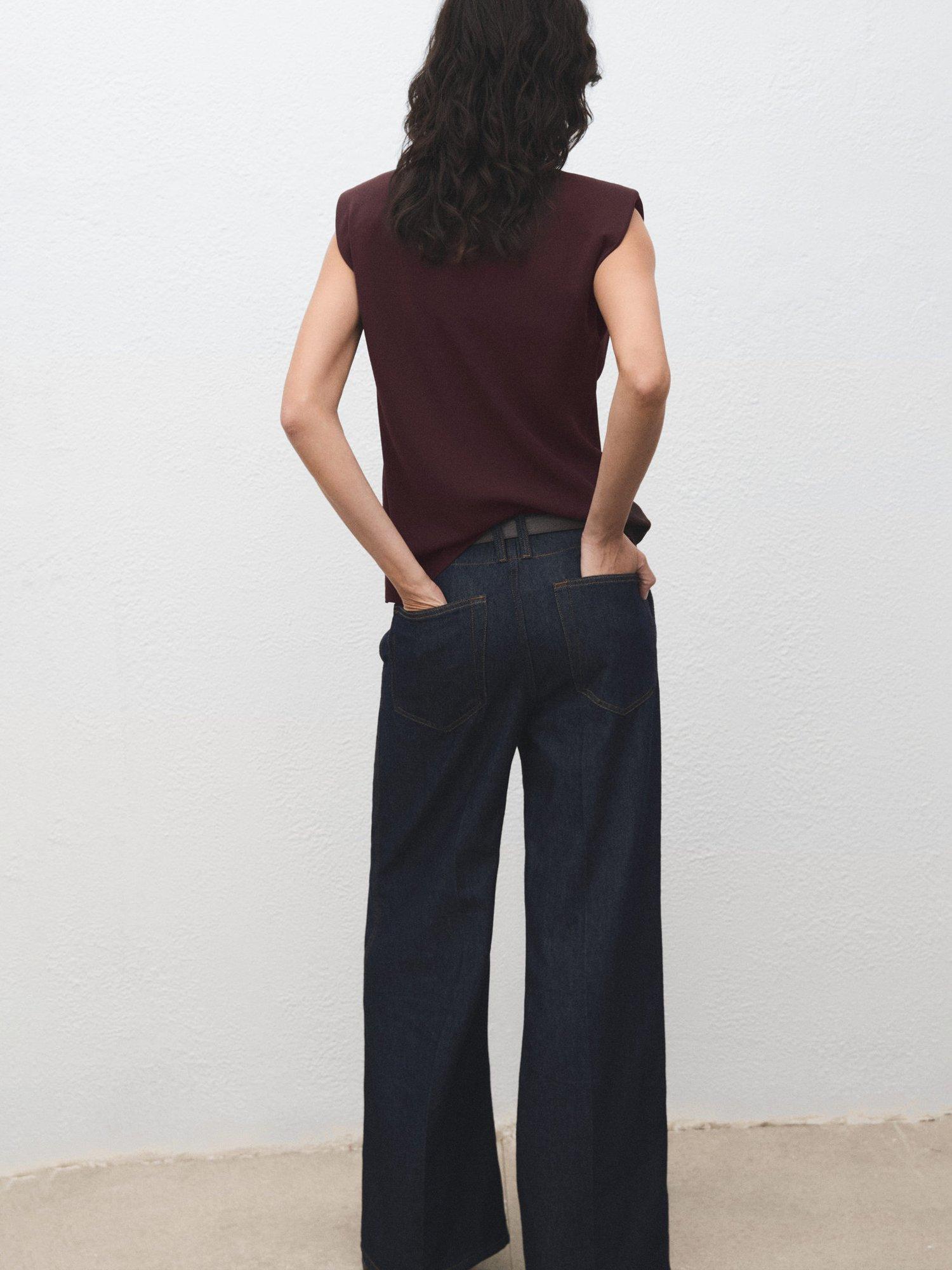 Product image 4 of 8, which shows Mango Stereo Sleeveless Round Neck T-Shirt, Dark Brown, 10