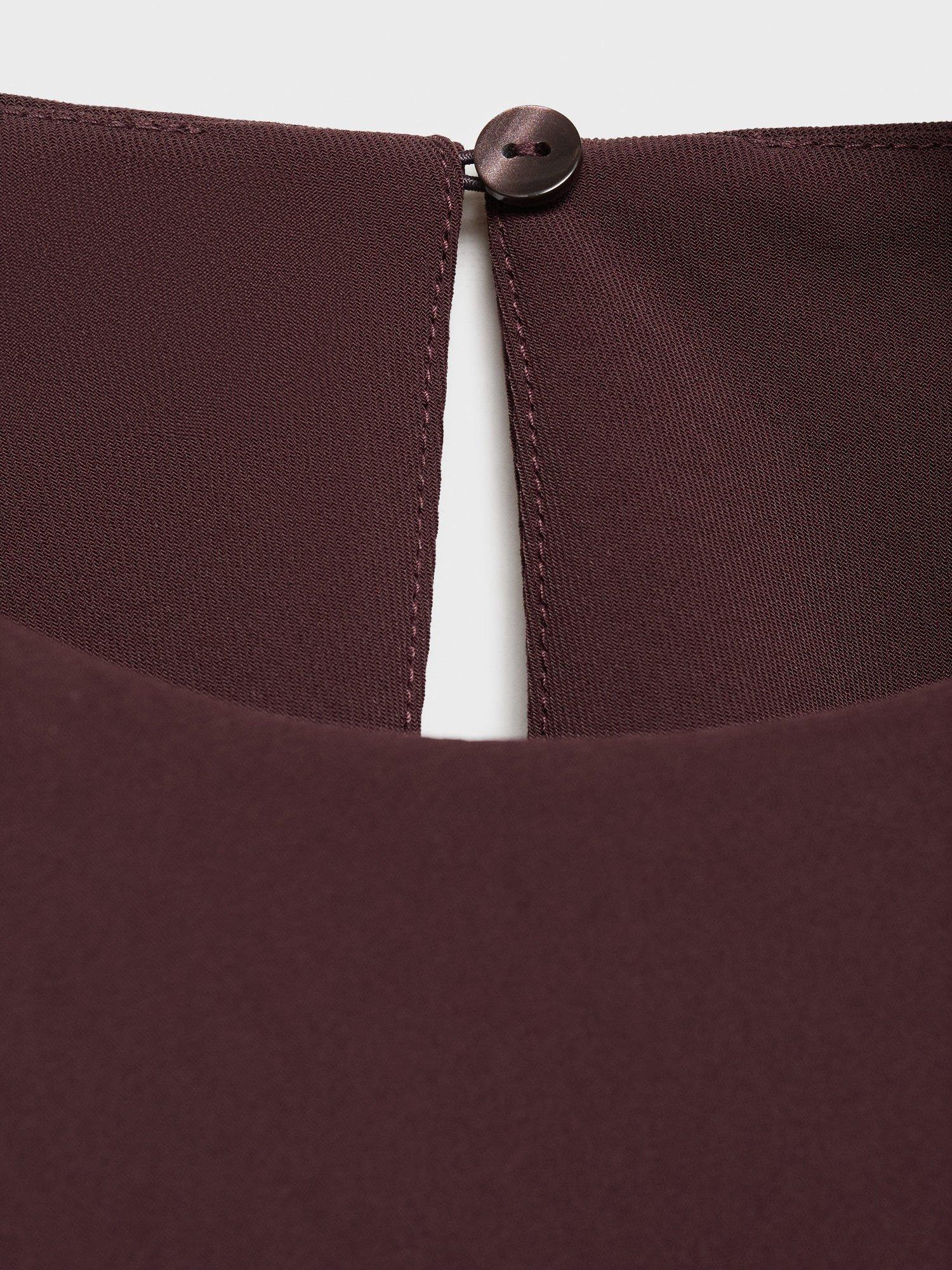 Product image 8 of 8, which shows Mango Stereo Sleeveless Round Neck T-Shirt, Dark Brown, 10