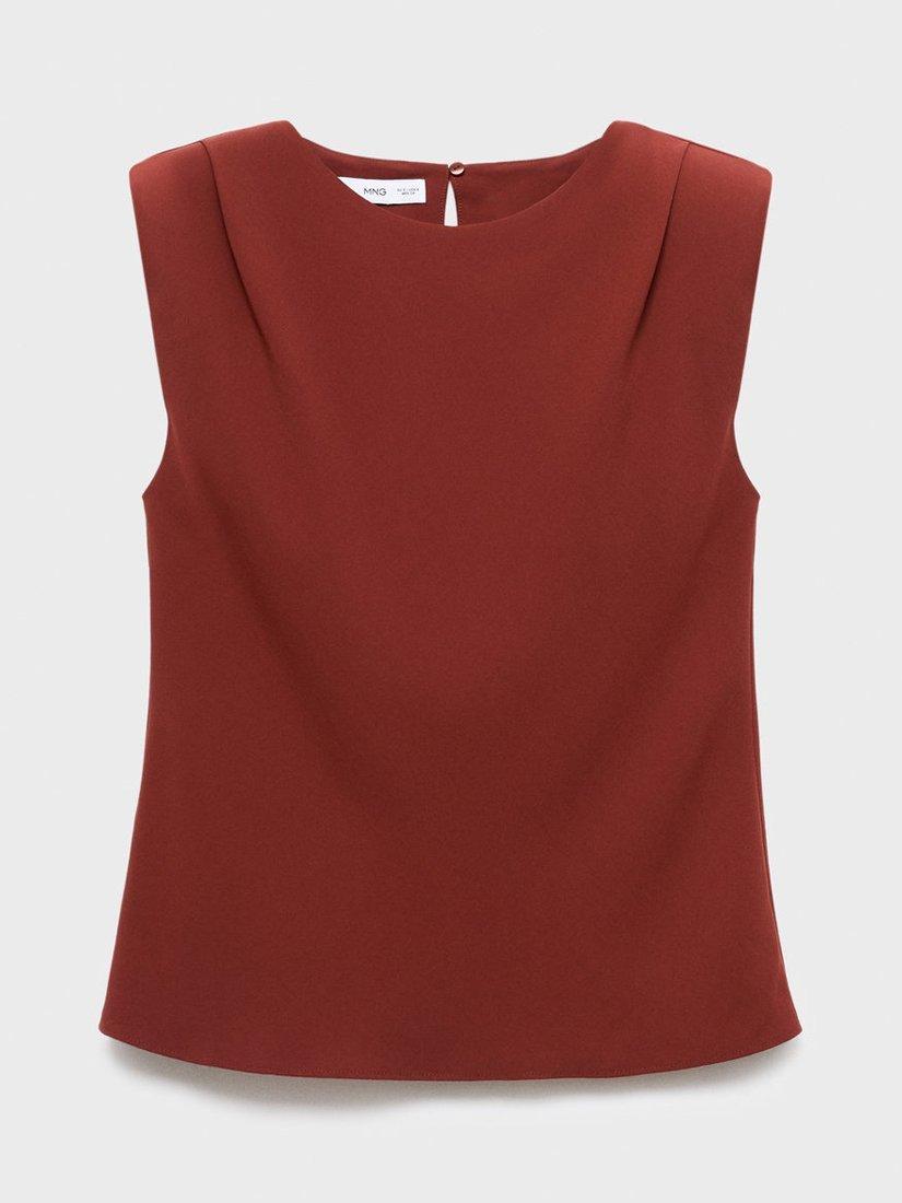 Product image 3 of 8, which shows Mango Stereo Sleeveless Round Neck T-Shirt, Medium Orange, 4